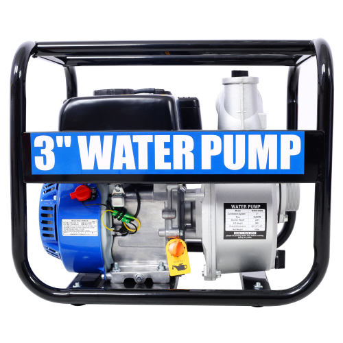 Semi Trash Pump 3 inch, 209cc 7HP 4 stroke OHV ENGINE, Gas Powered Semi Trash Water Pump 50 ft Discharge Hose, 12 ft Suction Hose with Complete Fittings,EPA compliant、、eastwooduniform