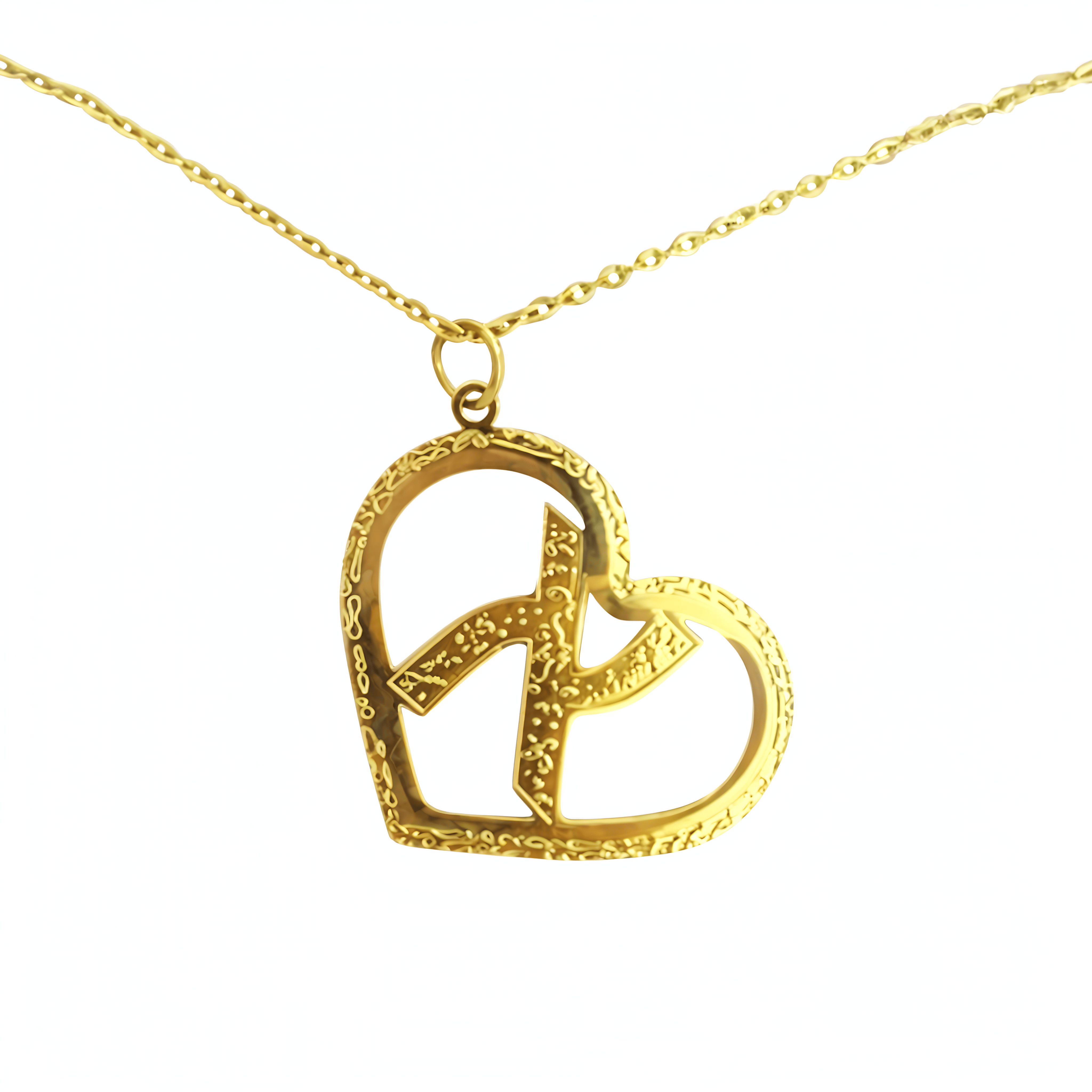 Gold-Plated Heart Initial Necklace、mySite、topwebapps