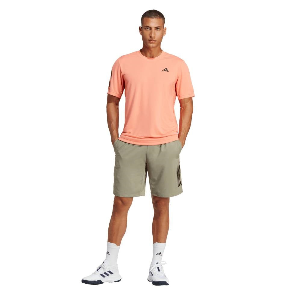 adidas Men's 3 Stripe Club Short 7-Inch (Khaki)