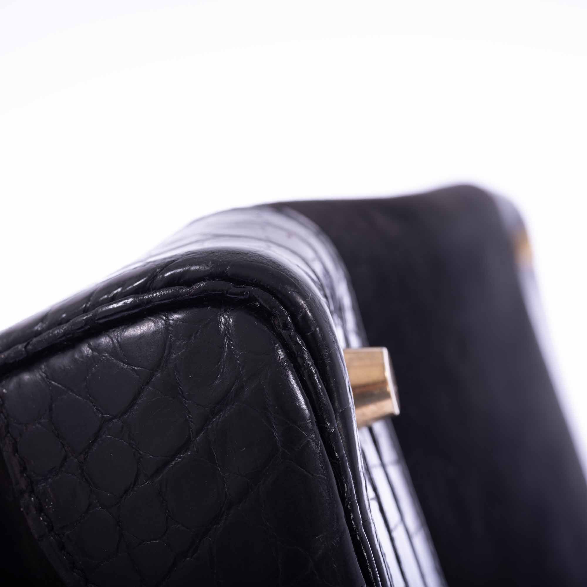 Hermès Birkin 35 Black Veau Doblis Suede & Black Porosus Crocodile Gold Hardware、mySite、garminoutage.com