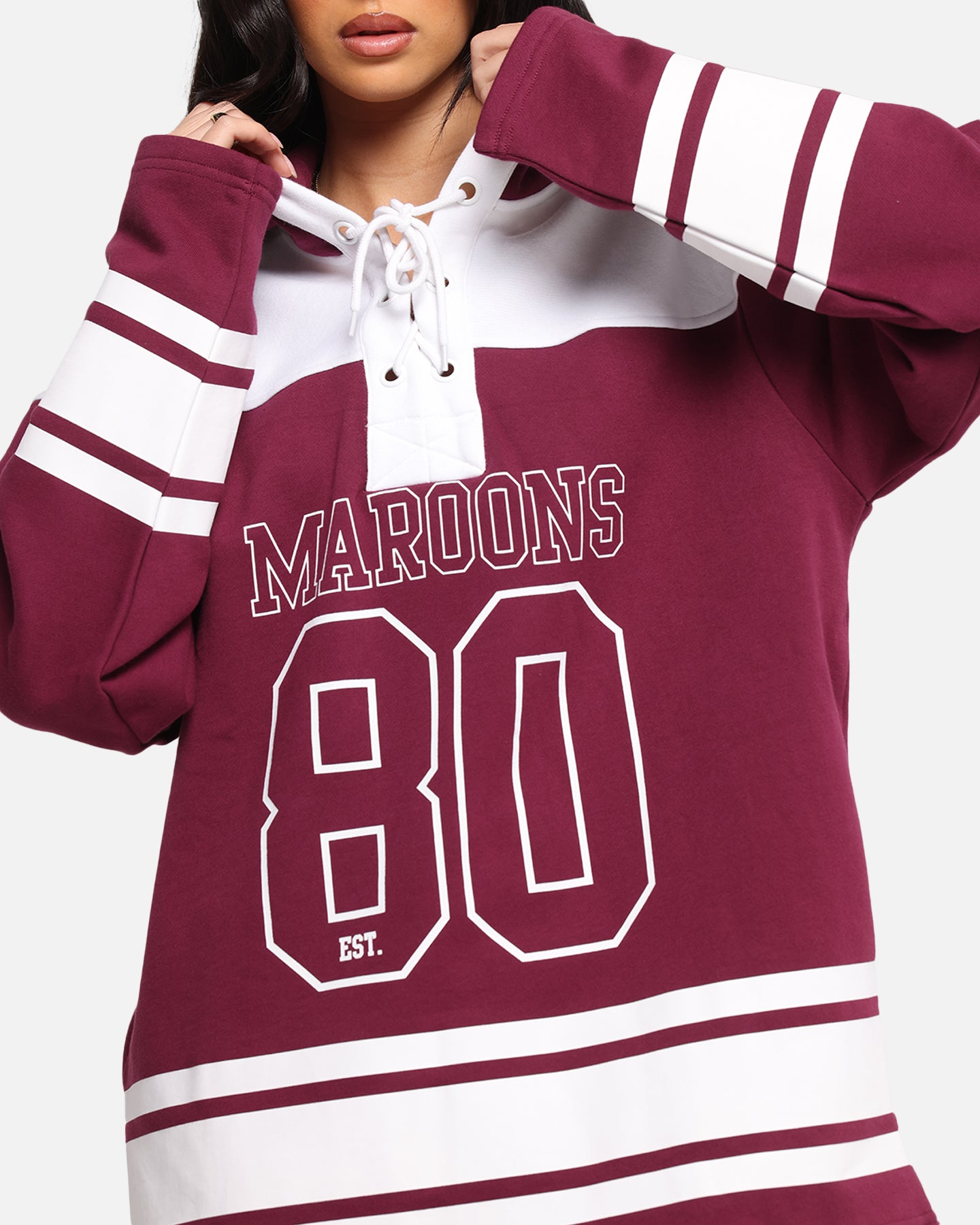 Queensland Rugby League Queensland Maroons Panel Hoodie Maroon、mySite、zt4zffjzw