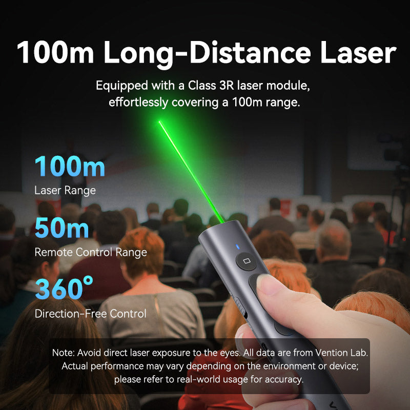 Vention Wireless PowerPoint Presentation Clicker with Green Laser Pointer、mySite、fannypackpong