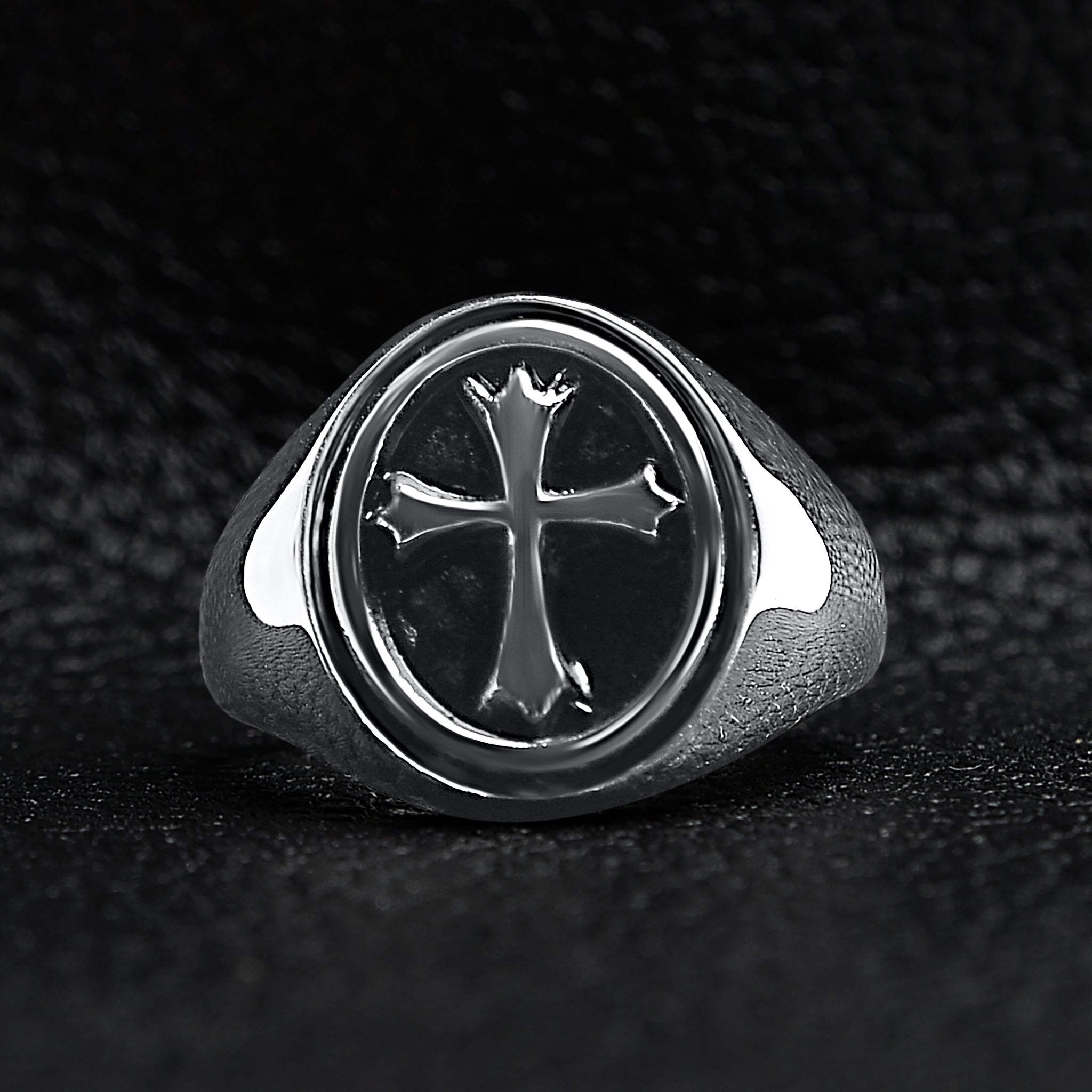 Stainless Steel Polished Cross Signet Ring / SCR2215、mySite、dreamappss