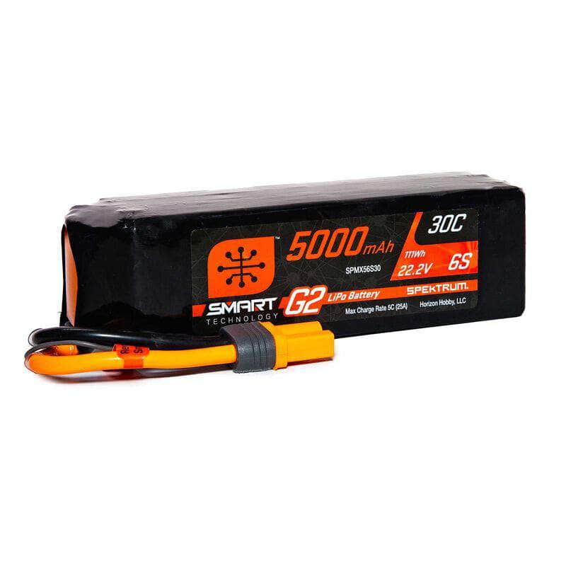  SPMX56S30, Spektrum RC 6S Smart G2 LiPo 30C Battery Pack (22.2V/5000mAh) w/IC5 Connector、mySite、merchandisen