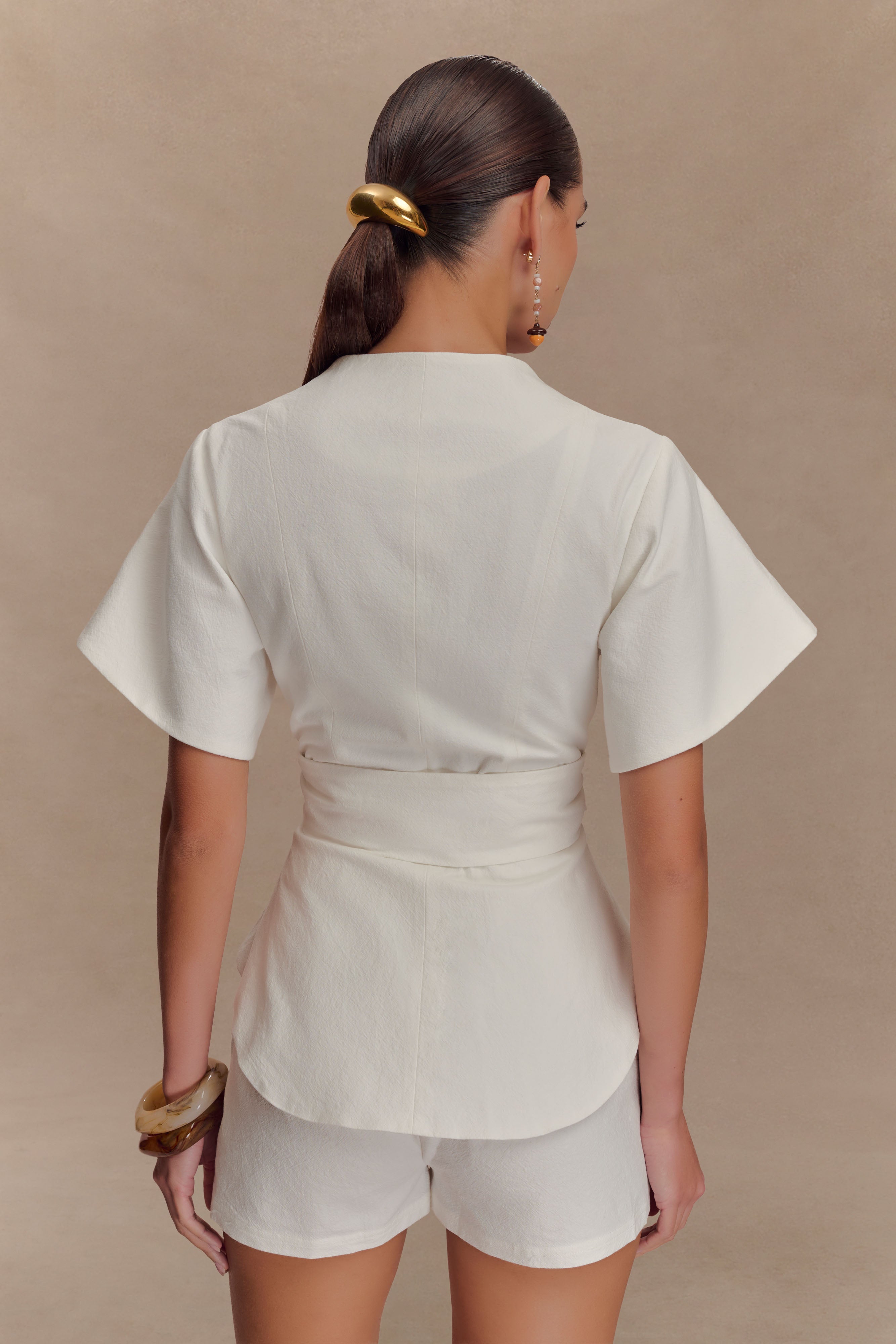 Liberty Cotton Shortsleeve Top - White、mySite、solidvoid