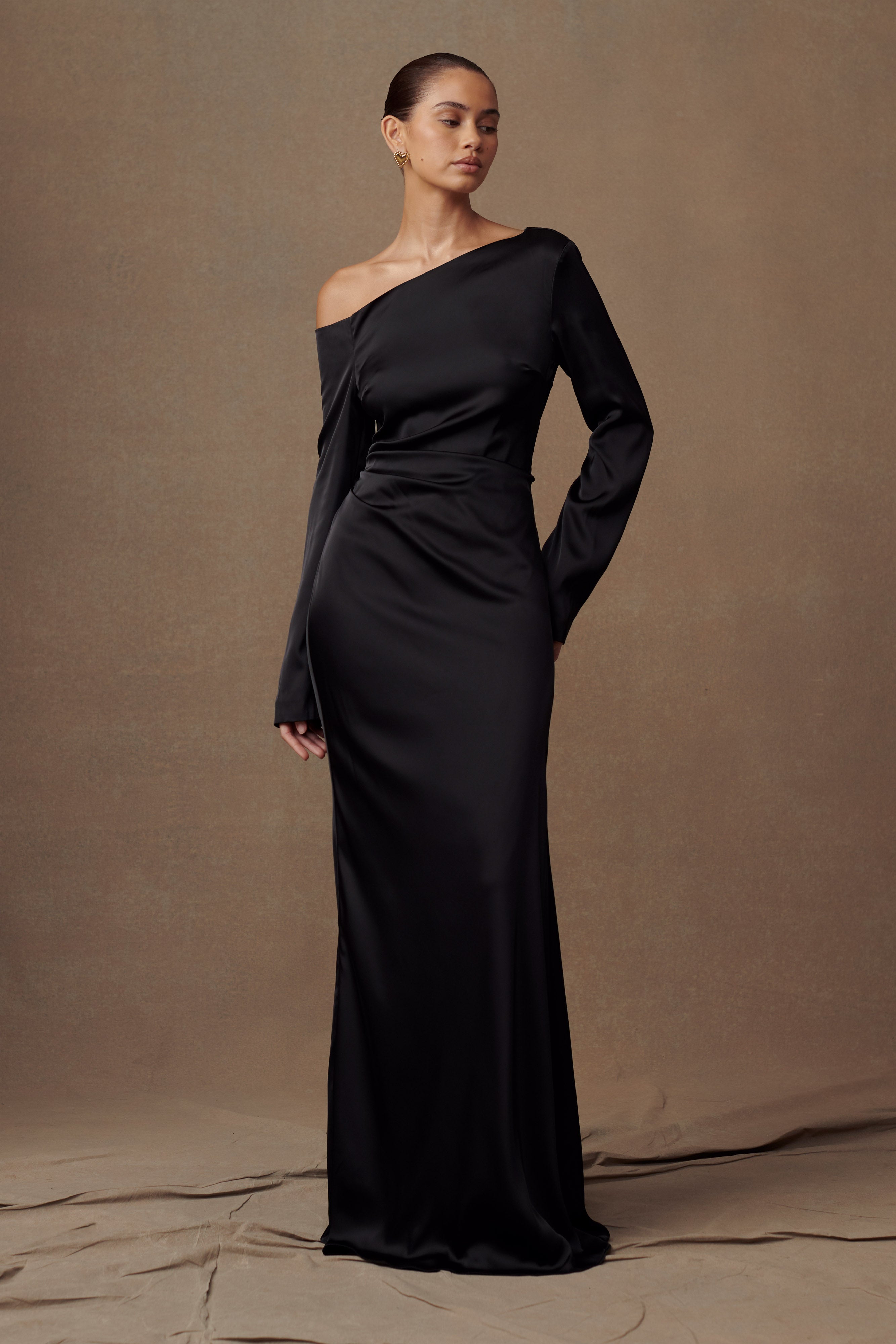 Avery Long Sleeve Maxi Dress - Black、mySite、solidvoid