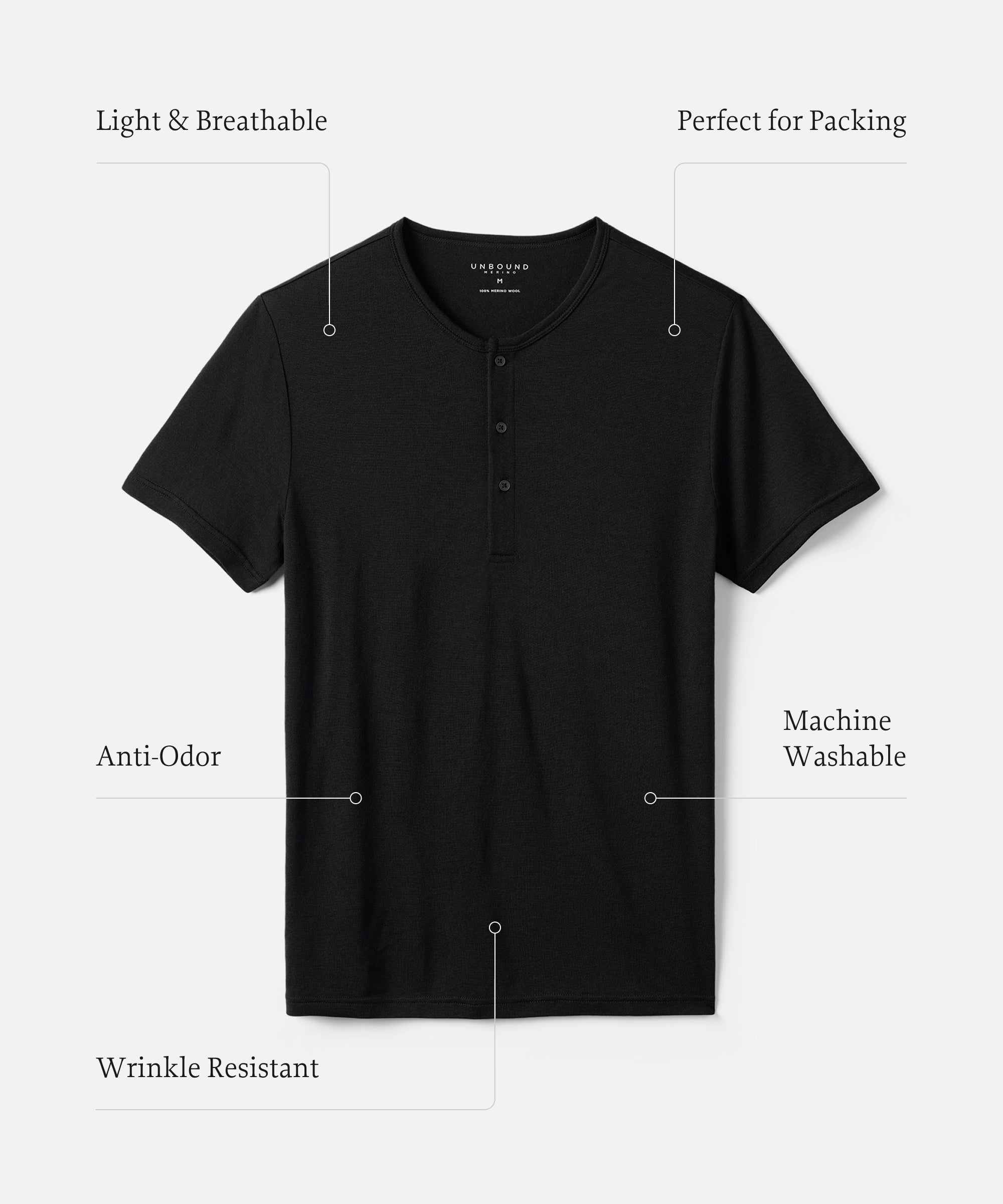 Men's Merino Short Sleeve Henley、mySite、noshort