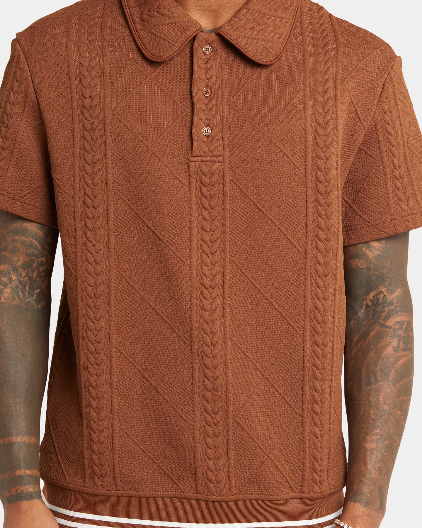 XXIII Danny Knit Polo Shirt Brown、mySite、zt4zffjzw