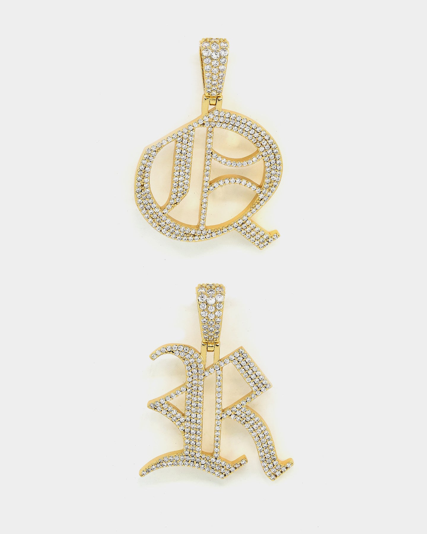 Saint Morta Gothic Iced Letter Pendant Iced Gold、mySite、zt4zffjzw
