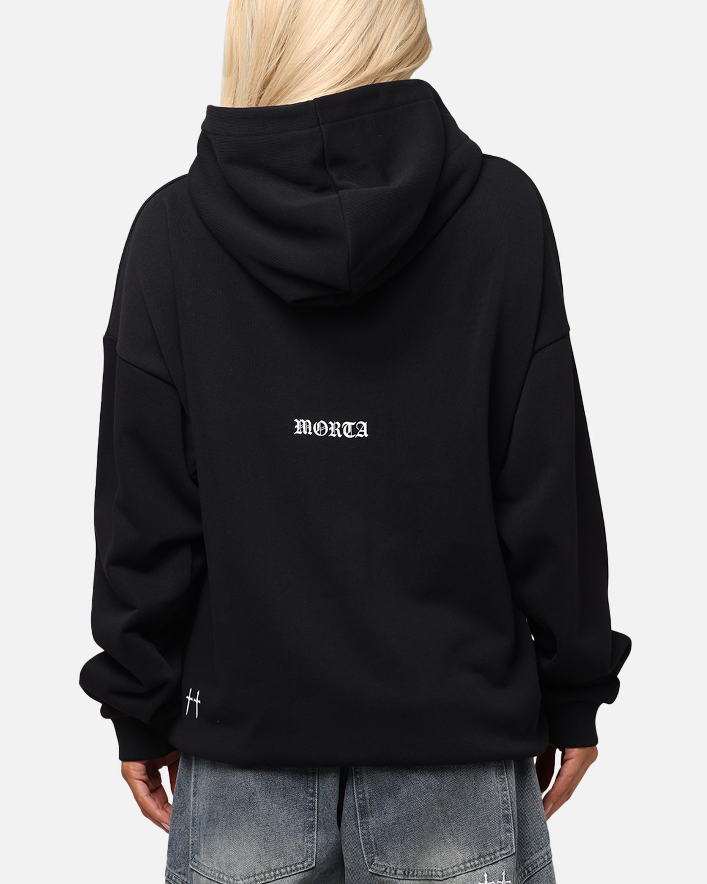 Saint Morta Gothic Distressed Zip Hoodie Black、mySite、zt4zffjzw