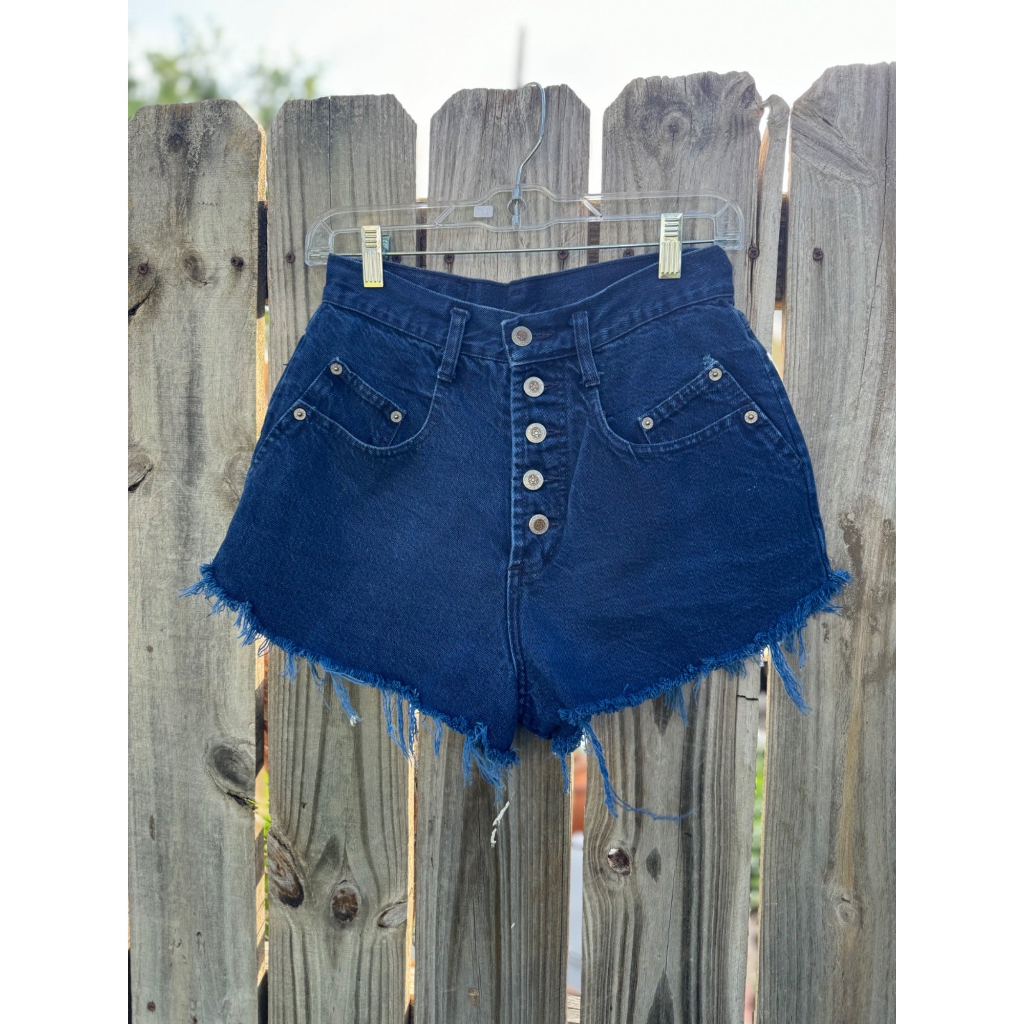 90's Steel Jeans Button Fly Cut Off Raw Hem Denim Jean Shorts Size 9、mySite、garagedoors4me