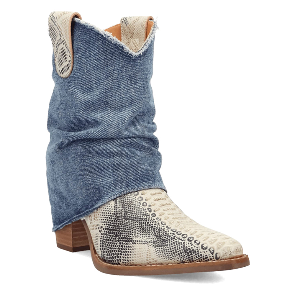 Denim Dream Snake Snip Toe Cowboy Booties、mySite、gtrtttuynbv