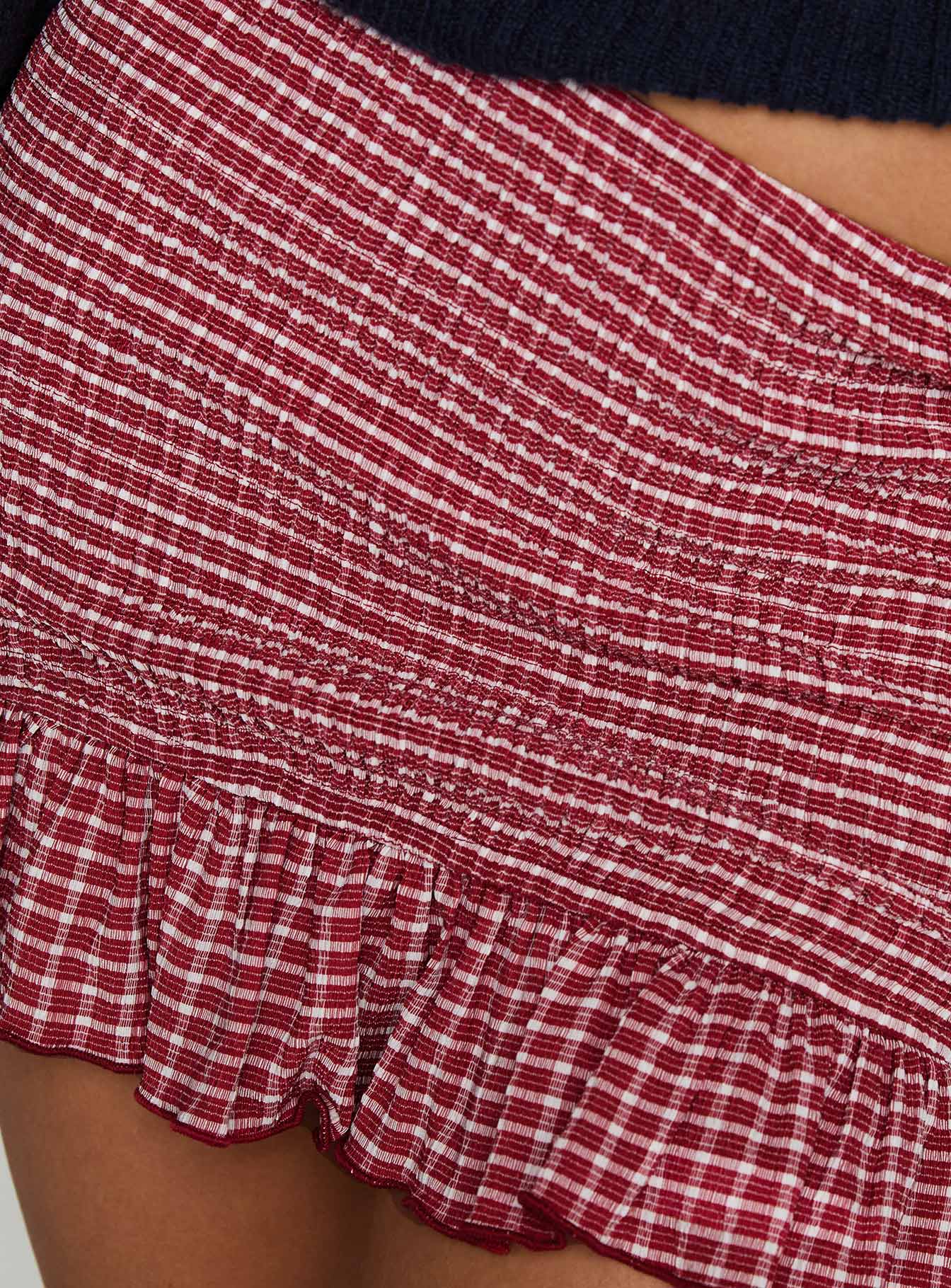 Growing Up Frill Detail Mini Skirt Red Check、mySite、solidvoid