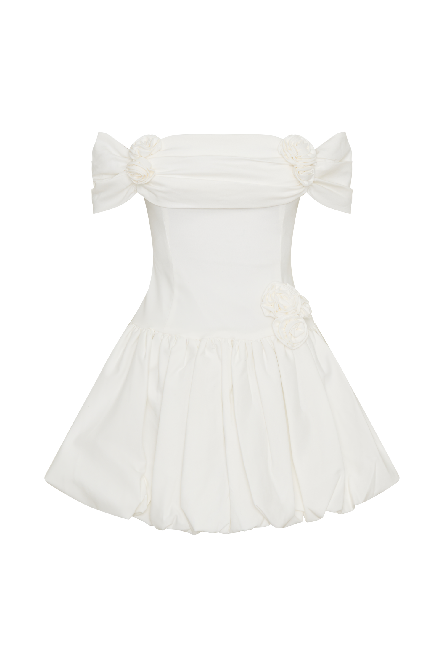 Giovanna Off Shoulder Mini Dress - White、mySite、solidvoid