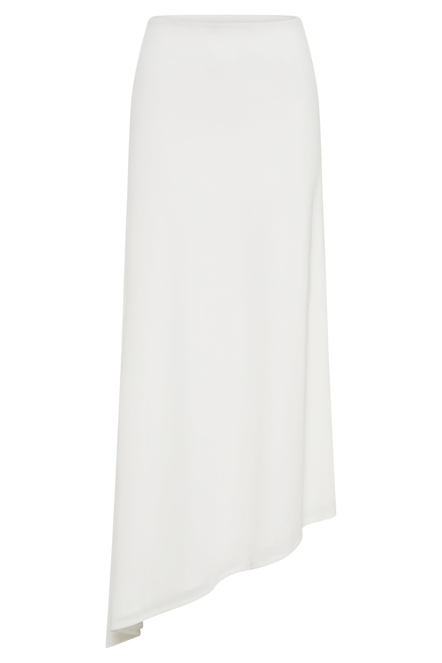 Bea Asymmetrical Slinky Maxi Skirt - White、mySite、solidvoid