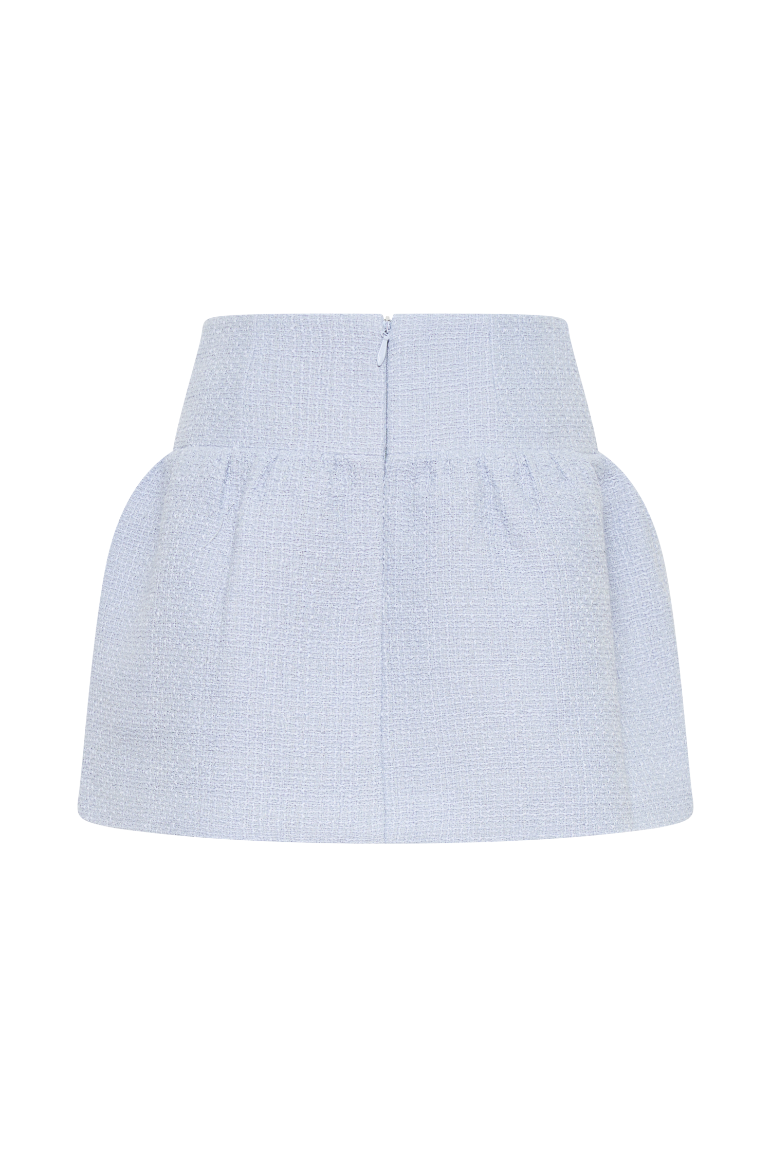 Cyrus Gathered Boucle Mini Skirt - Sky Blue、mySite、solidvoid