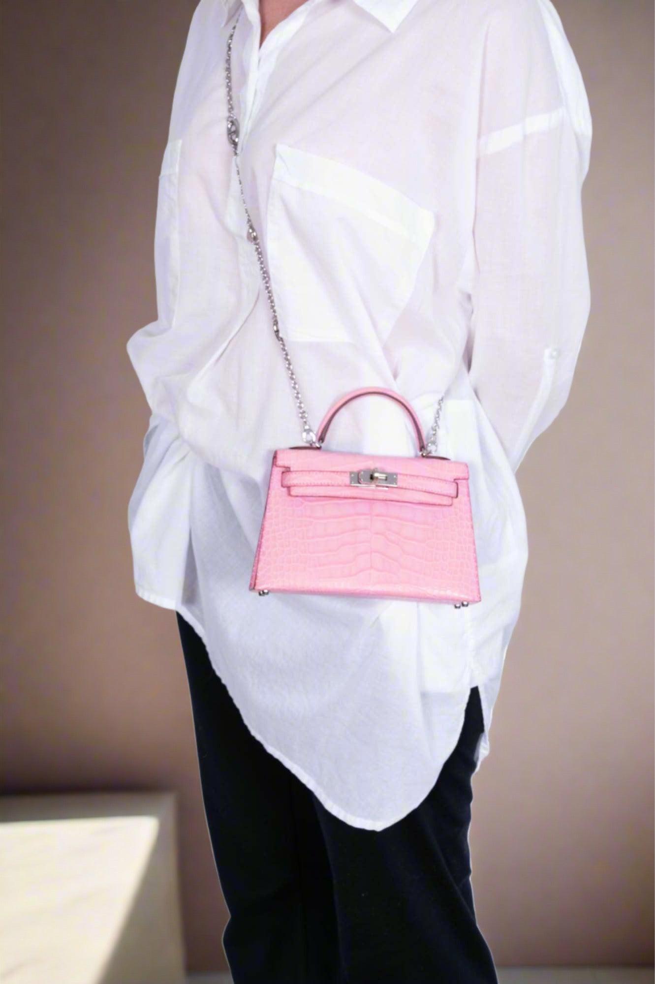 Hermès Kelly Mini 20 Sellier Bubblegum 5P Pink Matte Alligator Palladium Hardware、mySite、garminoutage.com
