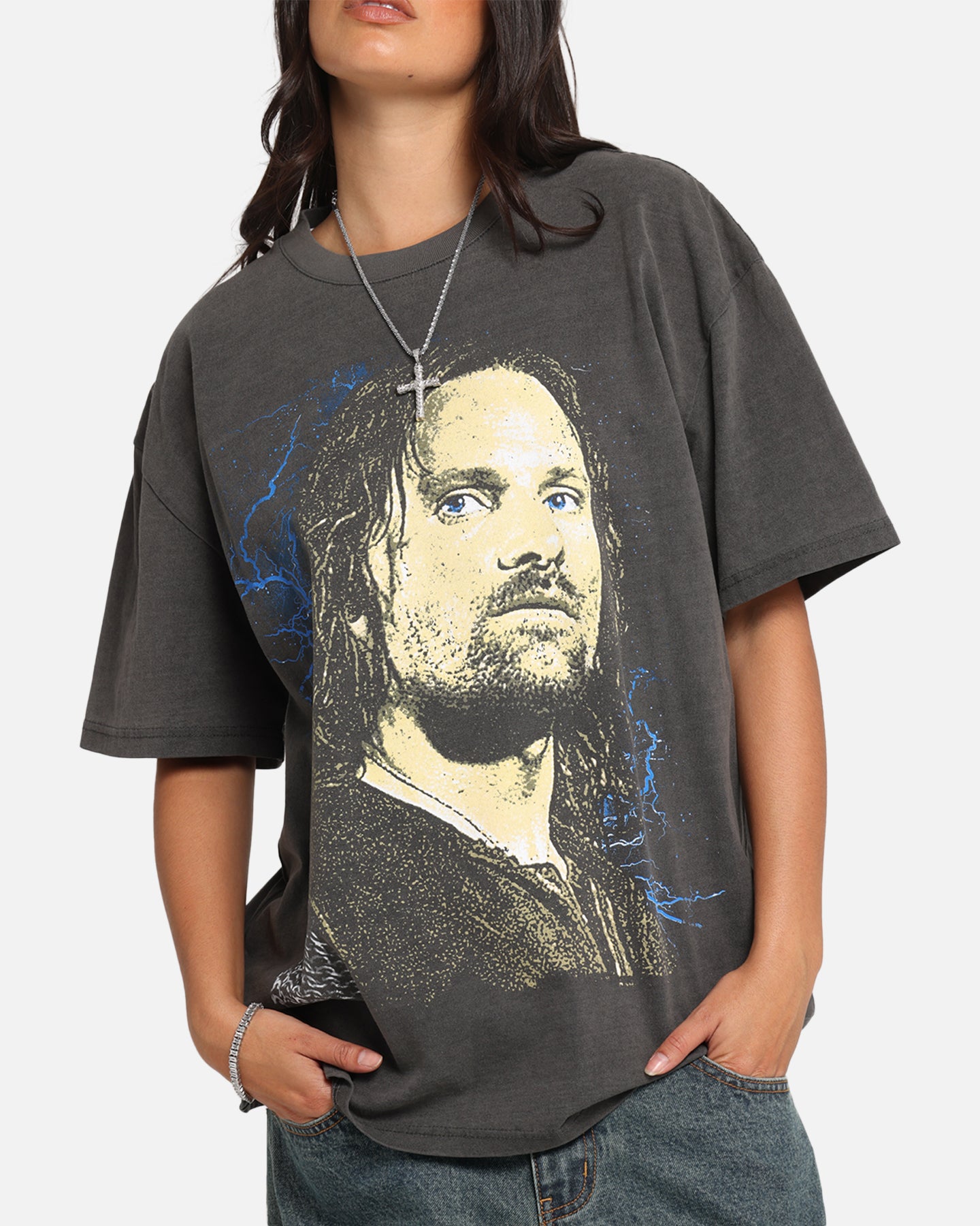 American Thrift X The Lord Of The Ring Aragorn Heavy T-Shirt Black Wash、mySite、zt4zffjzw