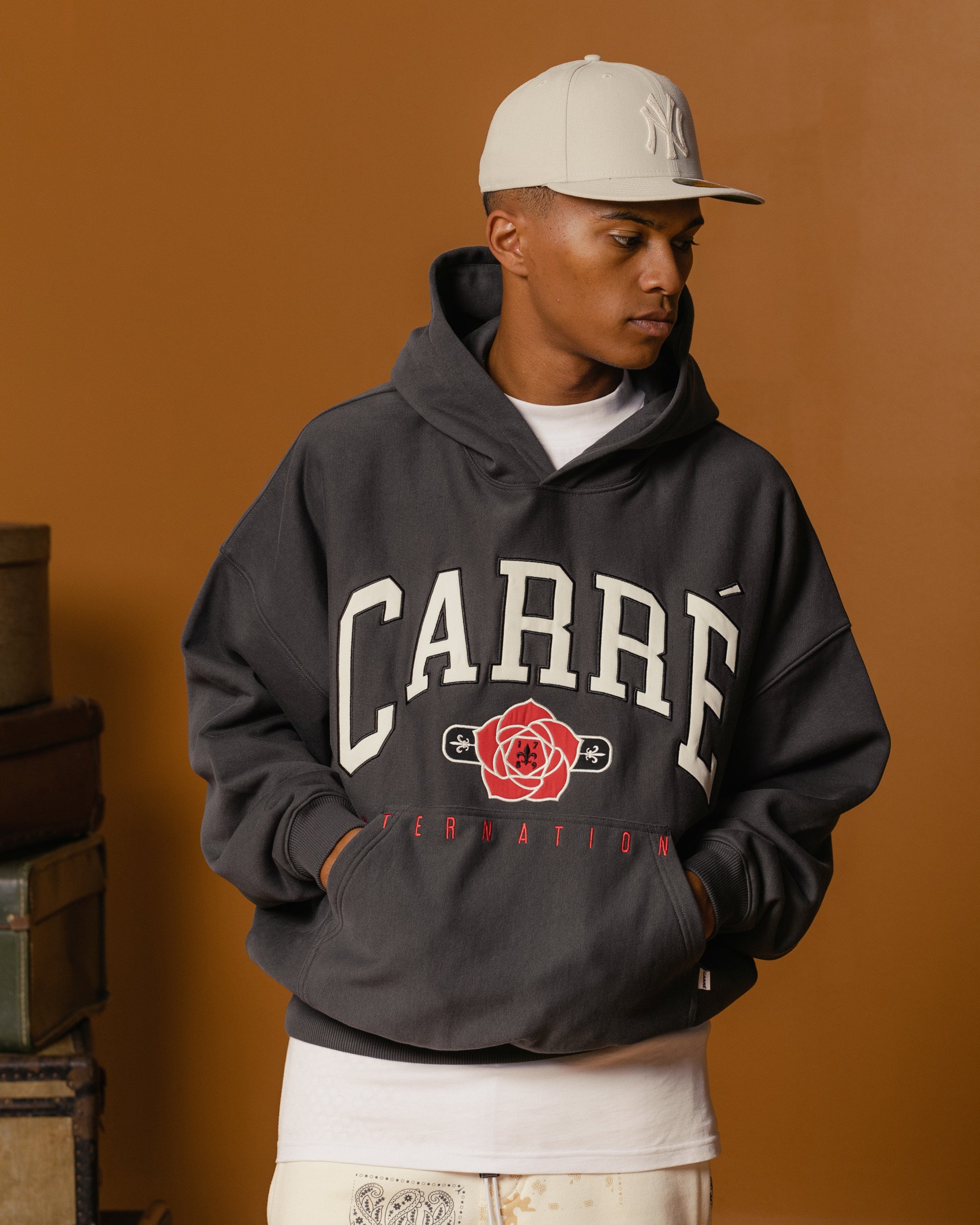 Carre Rose International Oversized Hoodie Coal、mySite、zt4zffjzw