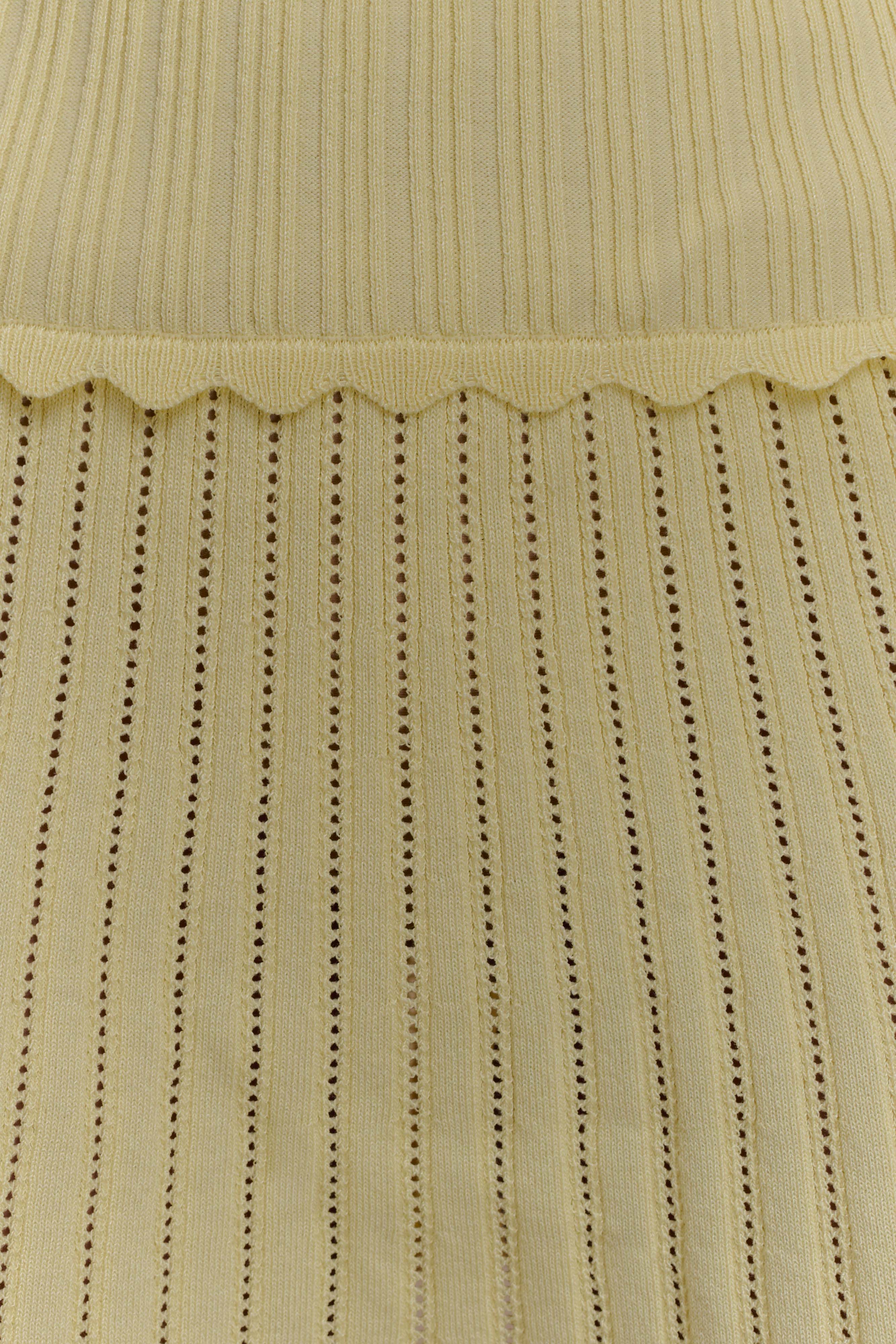 Indy Pointelle Knit Mini Skirt - Lemon、mySite、solidvoid