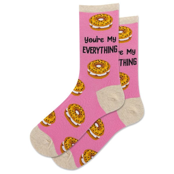 Women's You're My Everything Bagel Socks - Pink、mySite、topwebapps