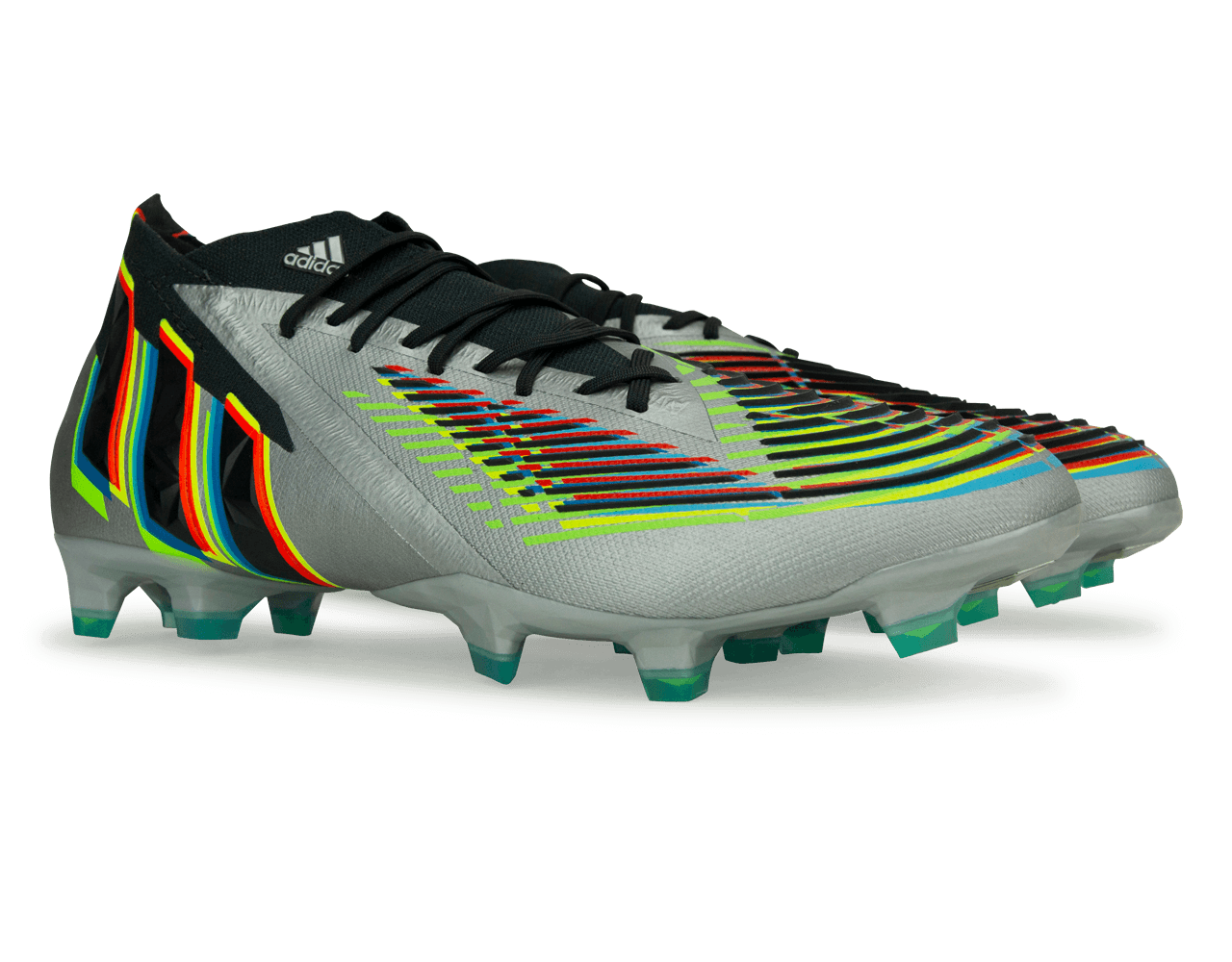 adidas Men's Predator Edge.1 FG Silver Metallic/ Solar Green、mySite、noshort