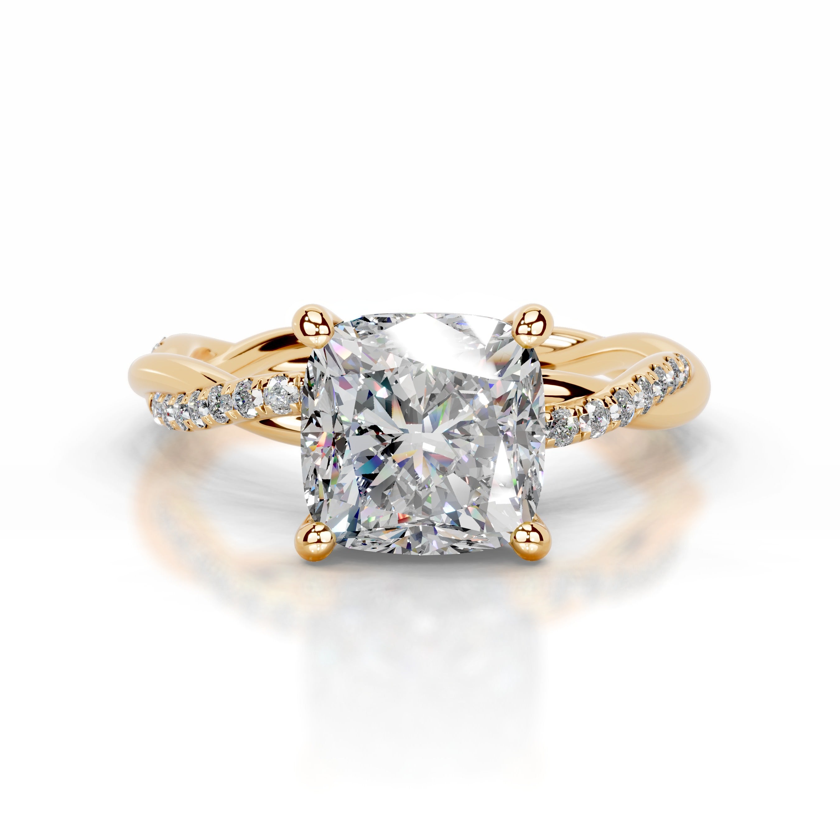 Crystal Moissanite & Diamonds Ring - 18K Yellow Gold、mySite、hinf8tx79