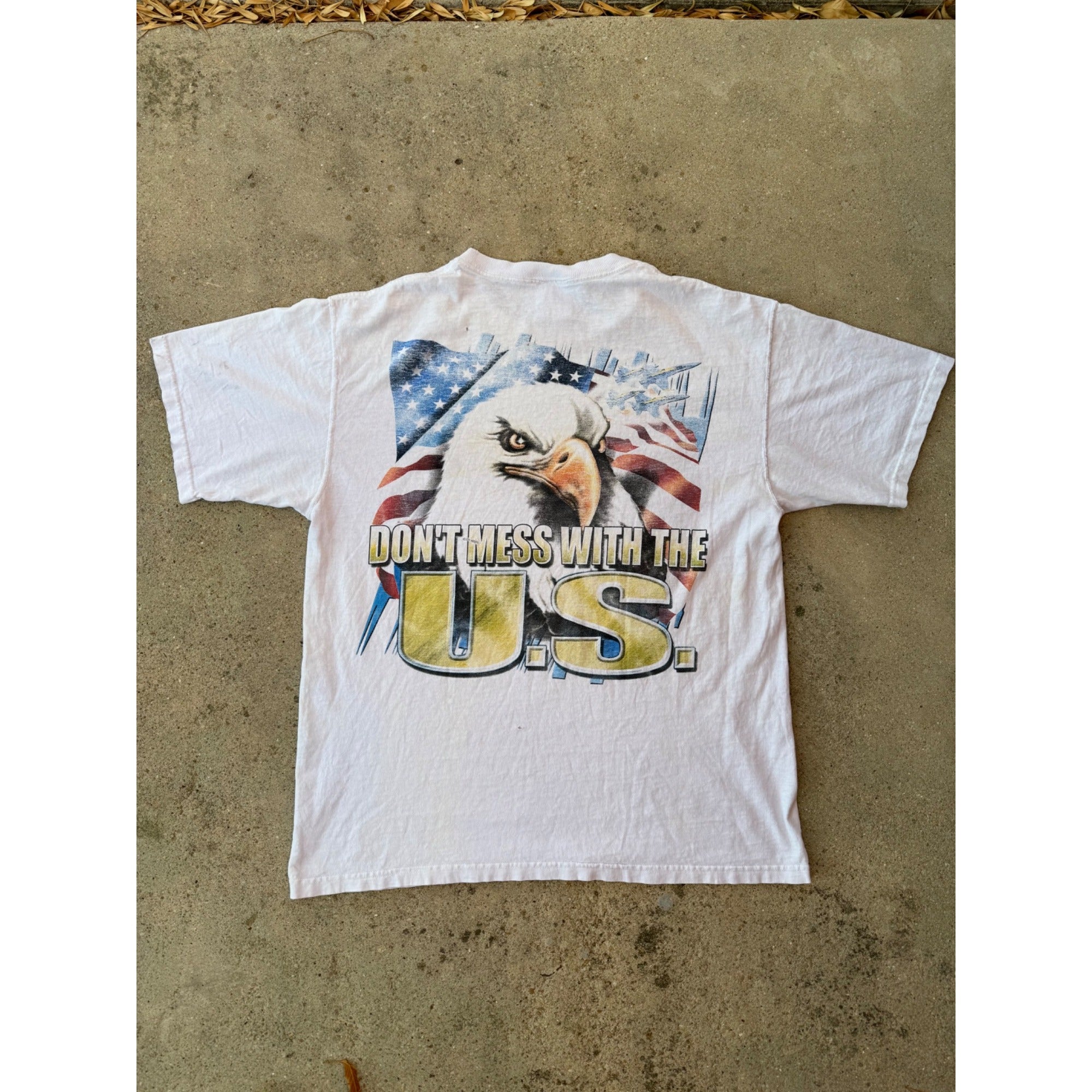 90's Don't Mess With The U.S. Eagle Graphic Tee T-Shirt Large、mySite、garagedoors4me
