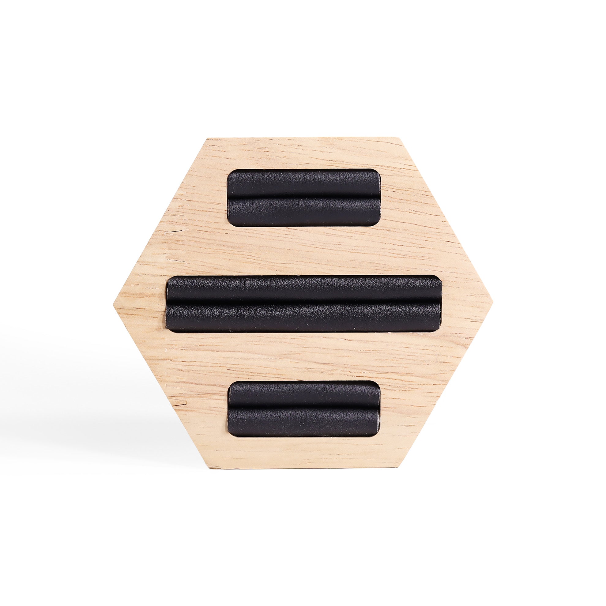 Natural Wood & Leather Hexagon Ring Display / DSP0021、mySite、dreamappss