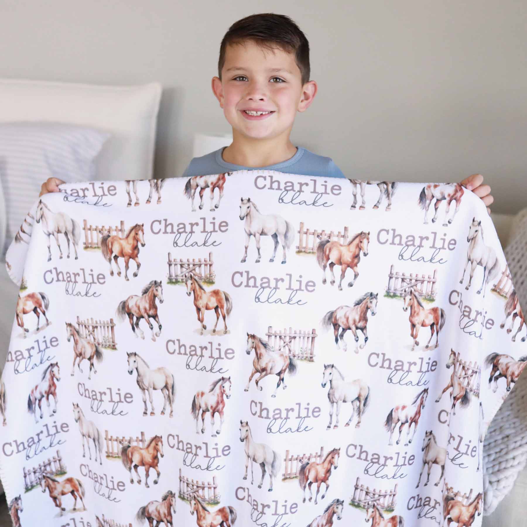  Personalized Fuzzy Kids Blanket | Horseback Riding、mySite、layawaytickets