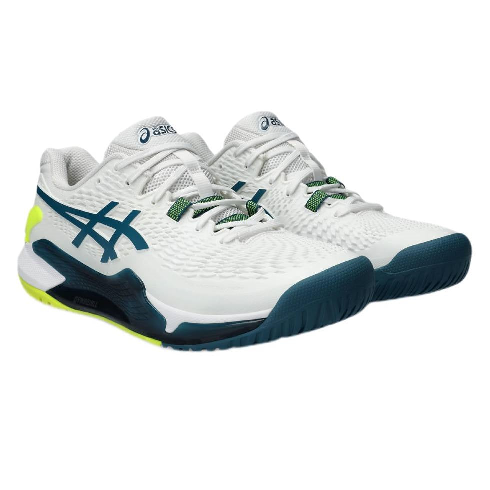 Asics Gel Resolution 9 Men's Tennis Shoe (White/Restful Teal)