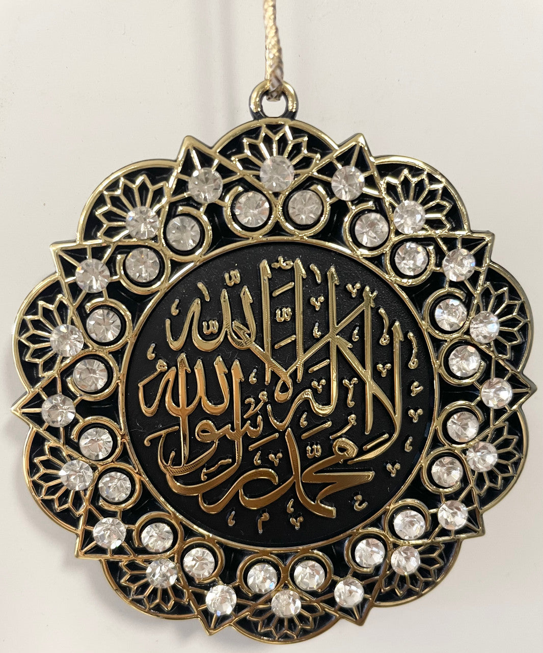 Hanging Ornament La Ilaha Illa Allah Mohammed Rasuul Allah/ Masha'allah (Crystal & Gold)、mySite、topwebapps