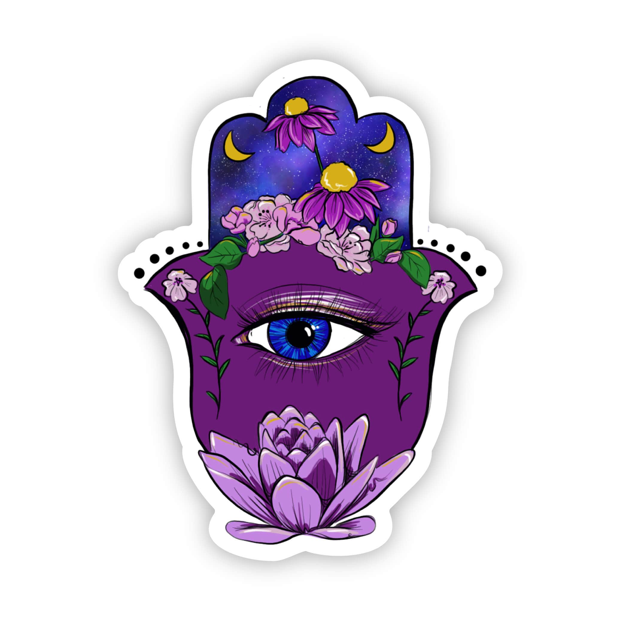  Abstract Hamsa Eye Sticker - Purple & Blue、mySite、ghnorth