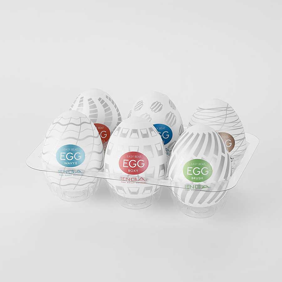 Tenga New Standard Easy Beat Egg 6 Pack Masturbator Set | Disposable Stroker Sleeves、mySite、bottomscart