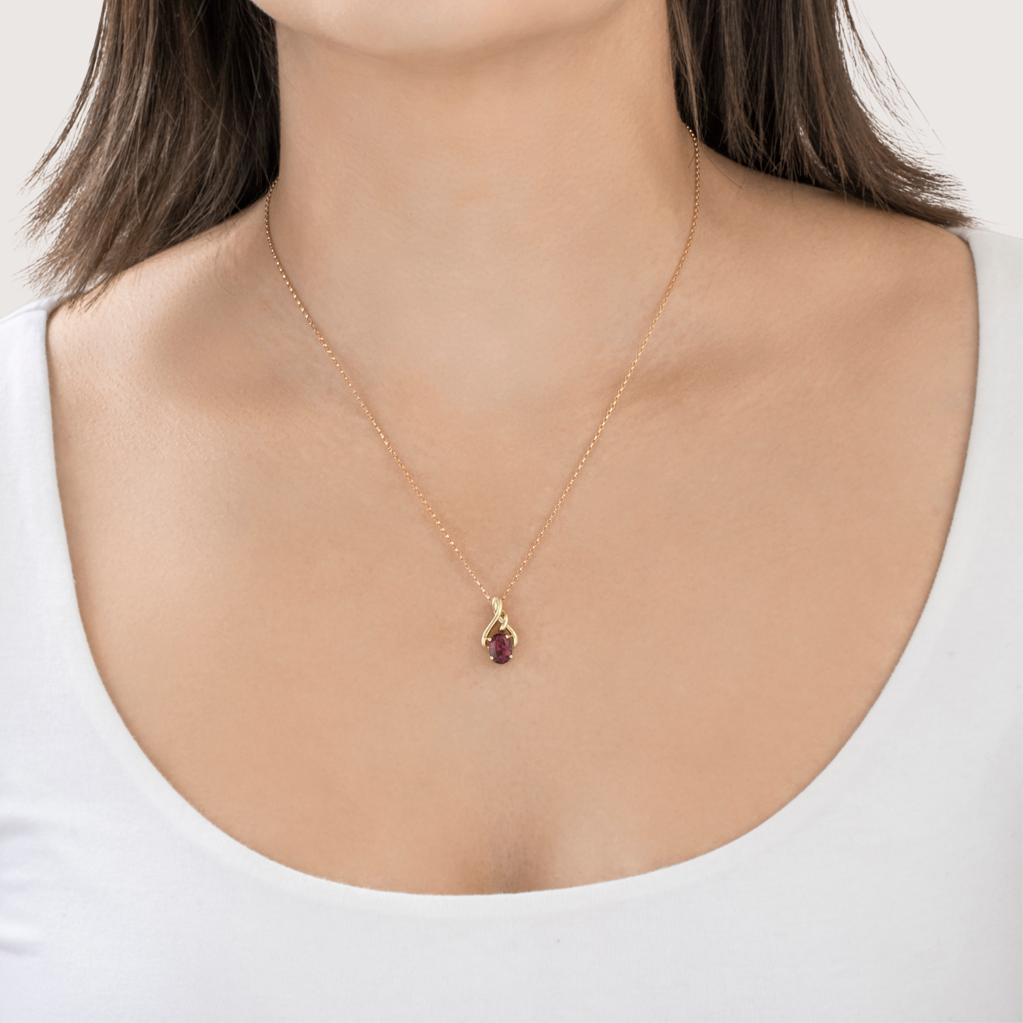 Vintage 14k Yellow Gold 1.7ct Rhodolite Garnet Chic Swirl Pendant、mySite、hinf8tx79