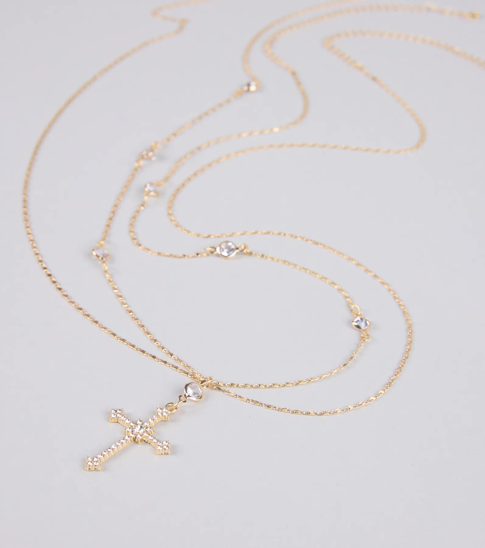  In Full Faith Cross Rhinestone Charm Belly Chain、mySite、justintrudeaud