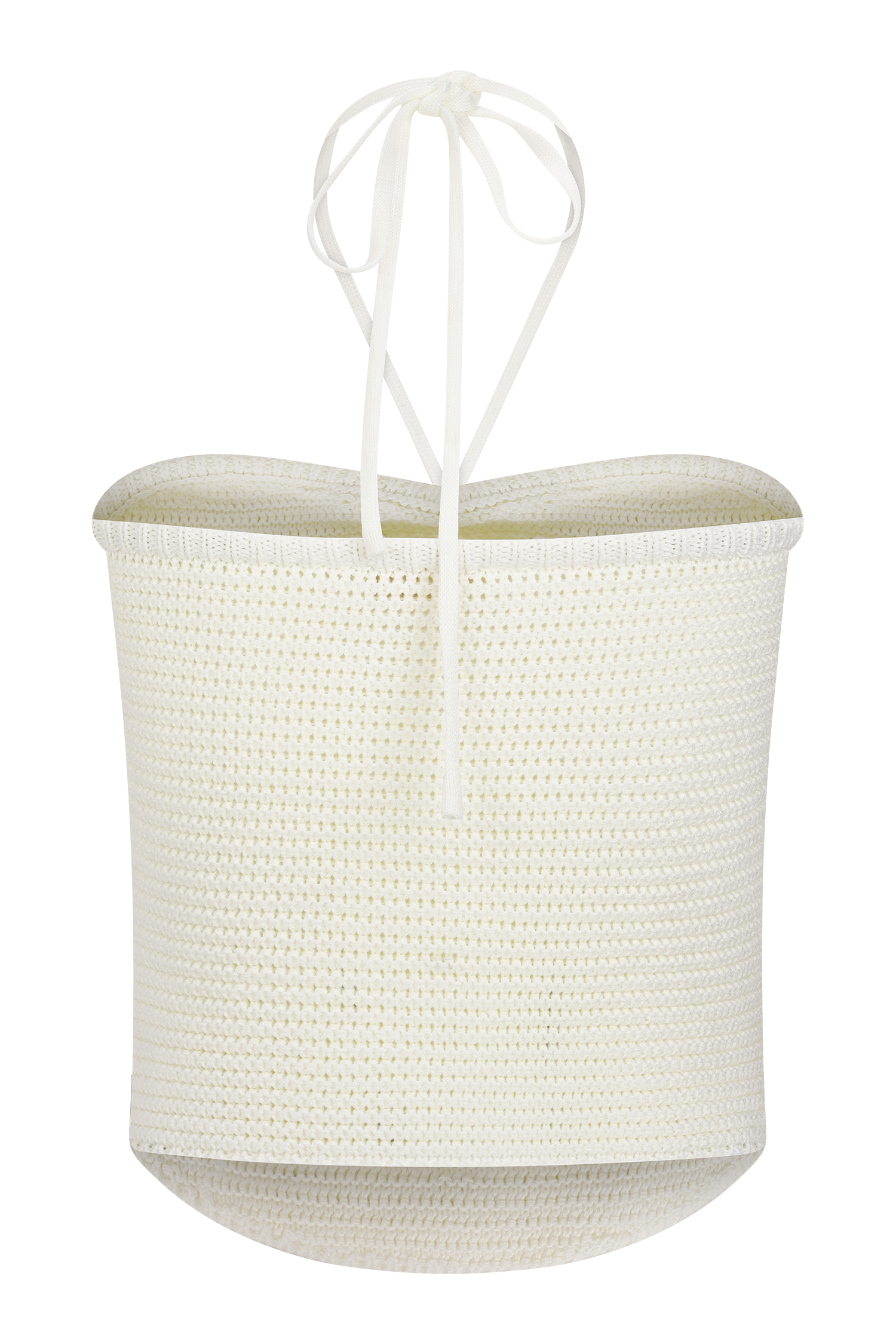 Aletta Knit Pearl Halter Top - Ivory、mySite、solidvoid