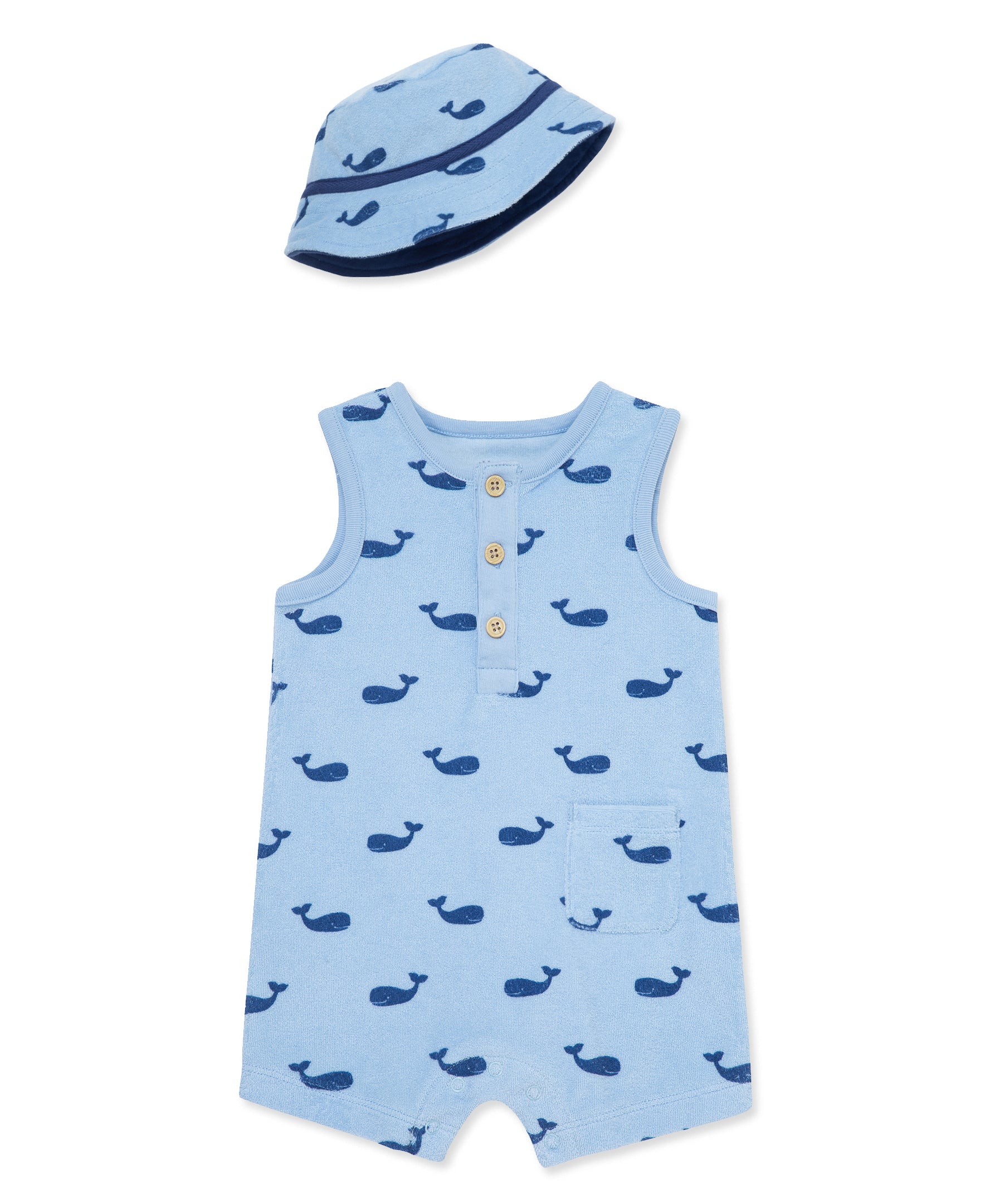  Whales Terry Romper & Hat Set、mySite、layawaytickets