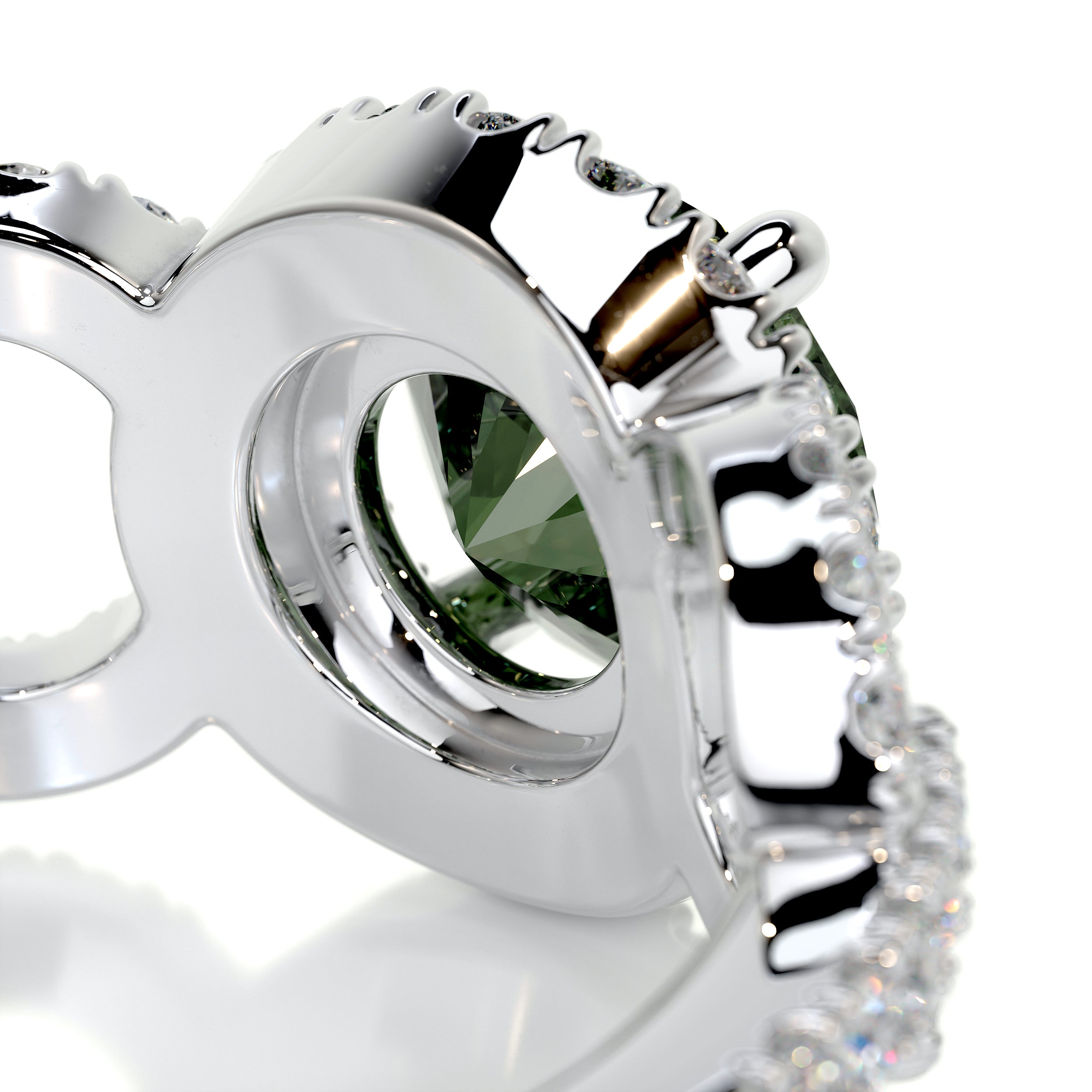 Elize Green Gemstone & Diamonds Ring (1.25 Carat) -Platinum、mySite、hinf8tx79