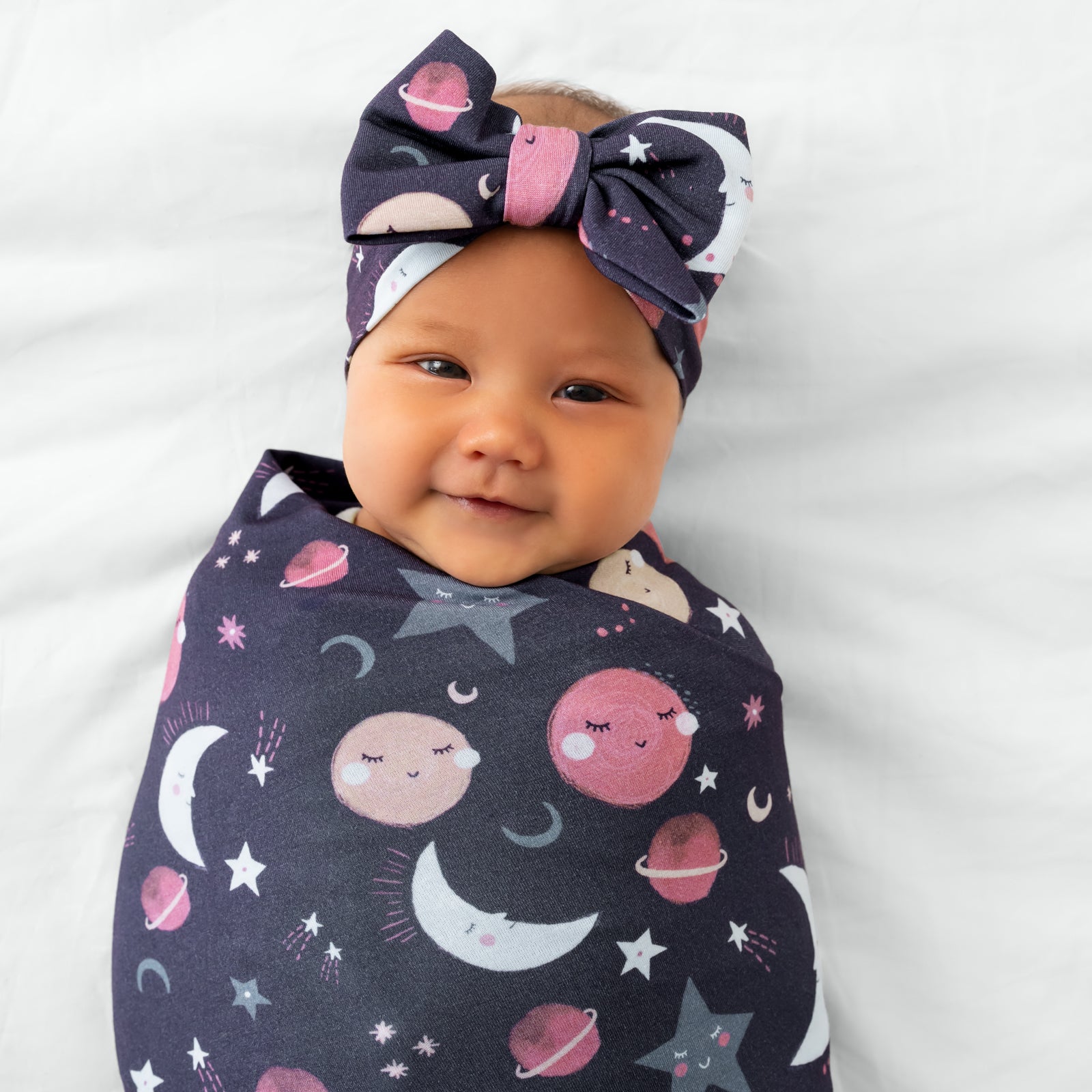  Pink To the Moon & Back Swaddle & Luxe Bow Headband Set、mySite、layawaytickets