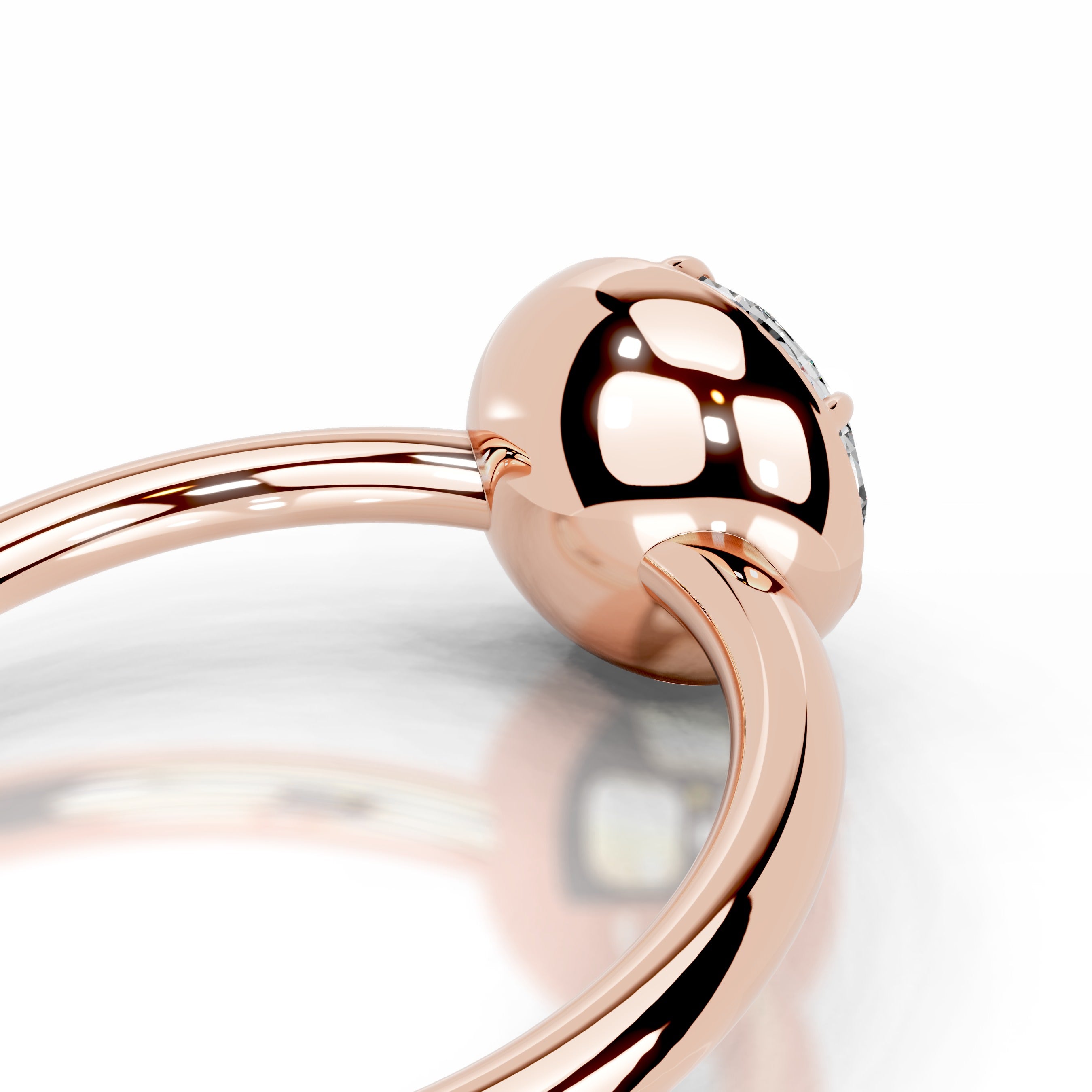 Narcisa Round Lab Grown Diamond Ring - 14K Rose Gold、mySite、hinf8tx79