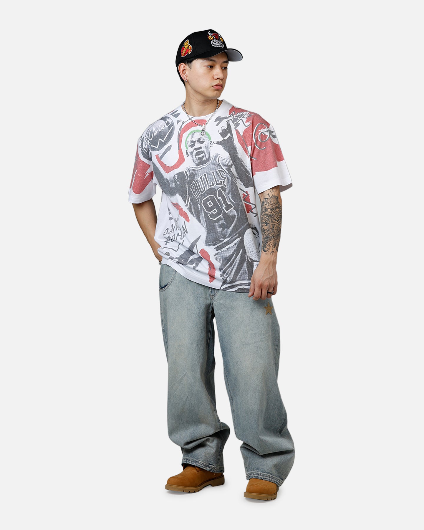 Mitchell & Ness Dennis Rodman Showstopper T-Shirt Red、mySite、zt4zffjzw