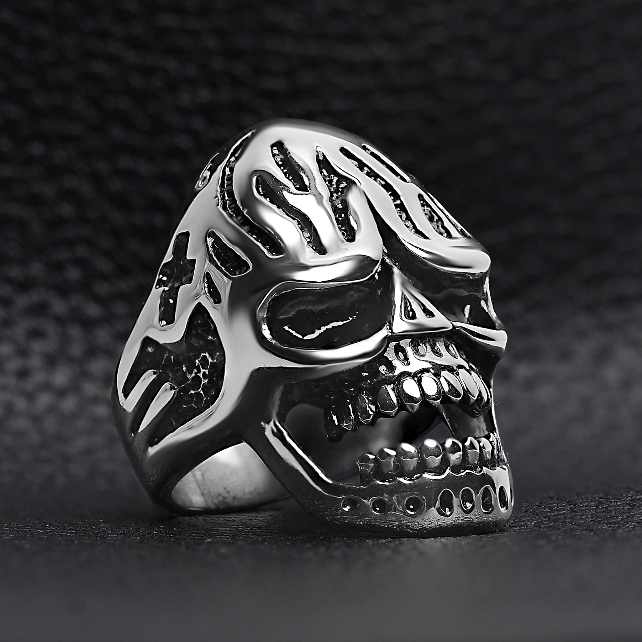 Detailed Skull Stainless Steel Polished Ring / SCR3034、mySite、dreamappss