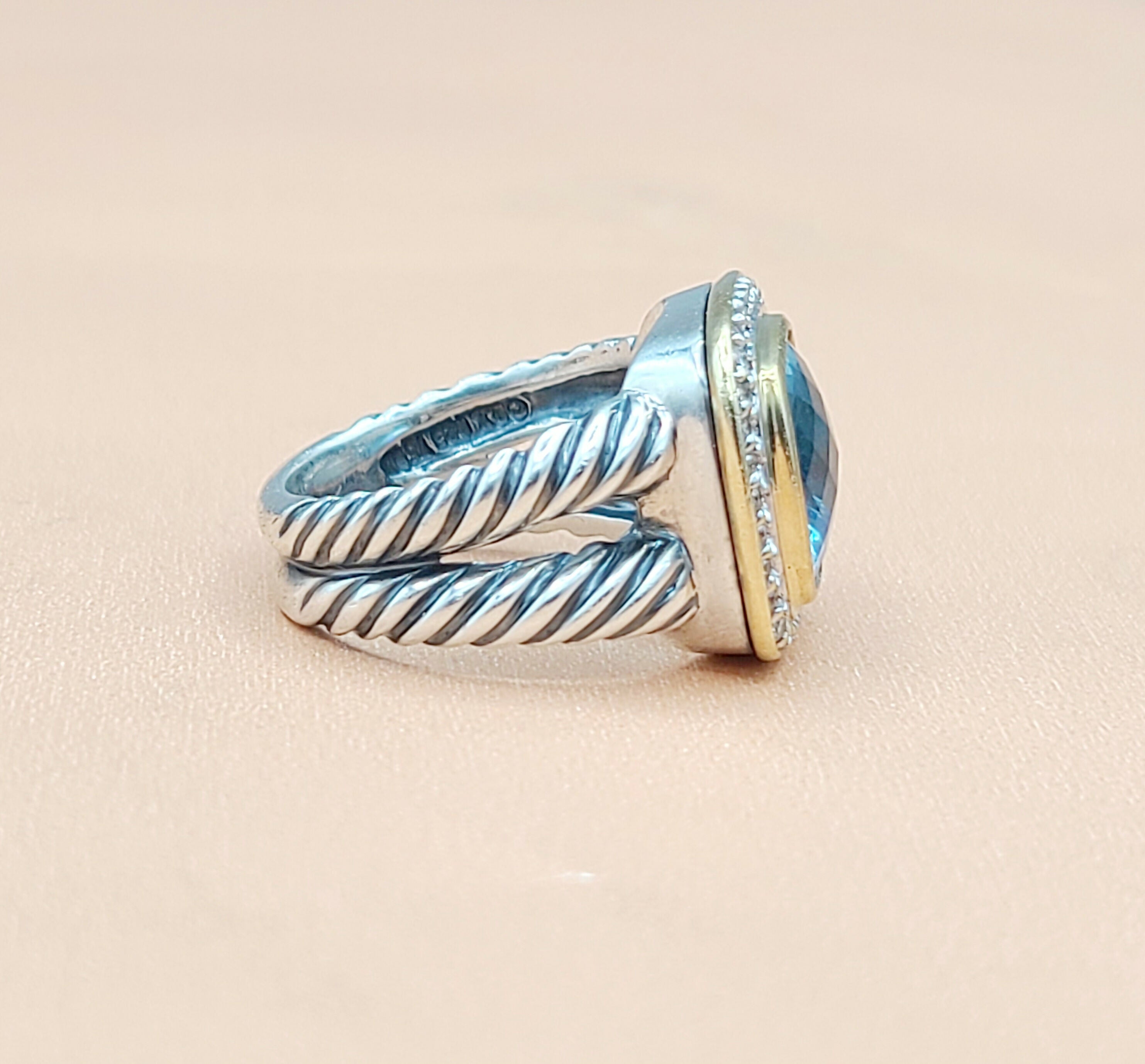 David Yurman Albion 11mm Blue Topaz & Diamonds 鈥?18k Gold、mySite、hinf8tx79