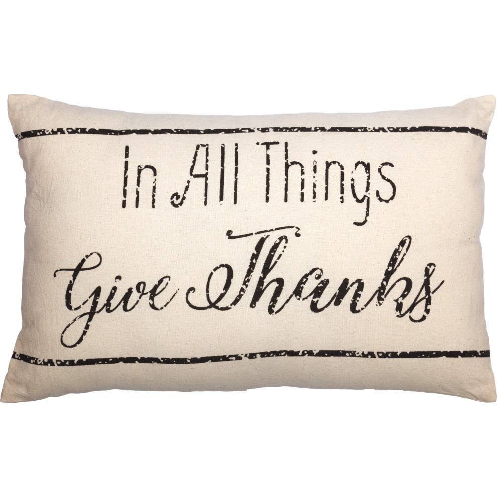 In All Things Give Thanks Throw Pillow Farmhouse Country、mySite、g9winljtr