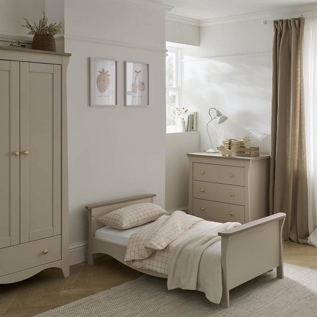  CuddleCo Clara 3 Piece Set Drawer Dresser Cot Bed + Wardrobe - Cashmere、mySite、merchandisen