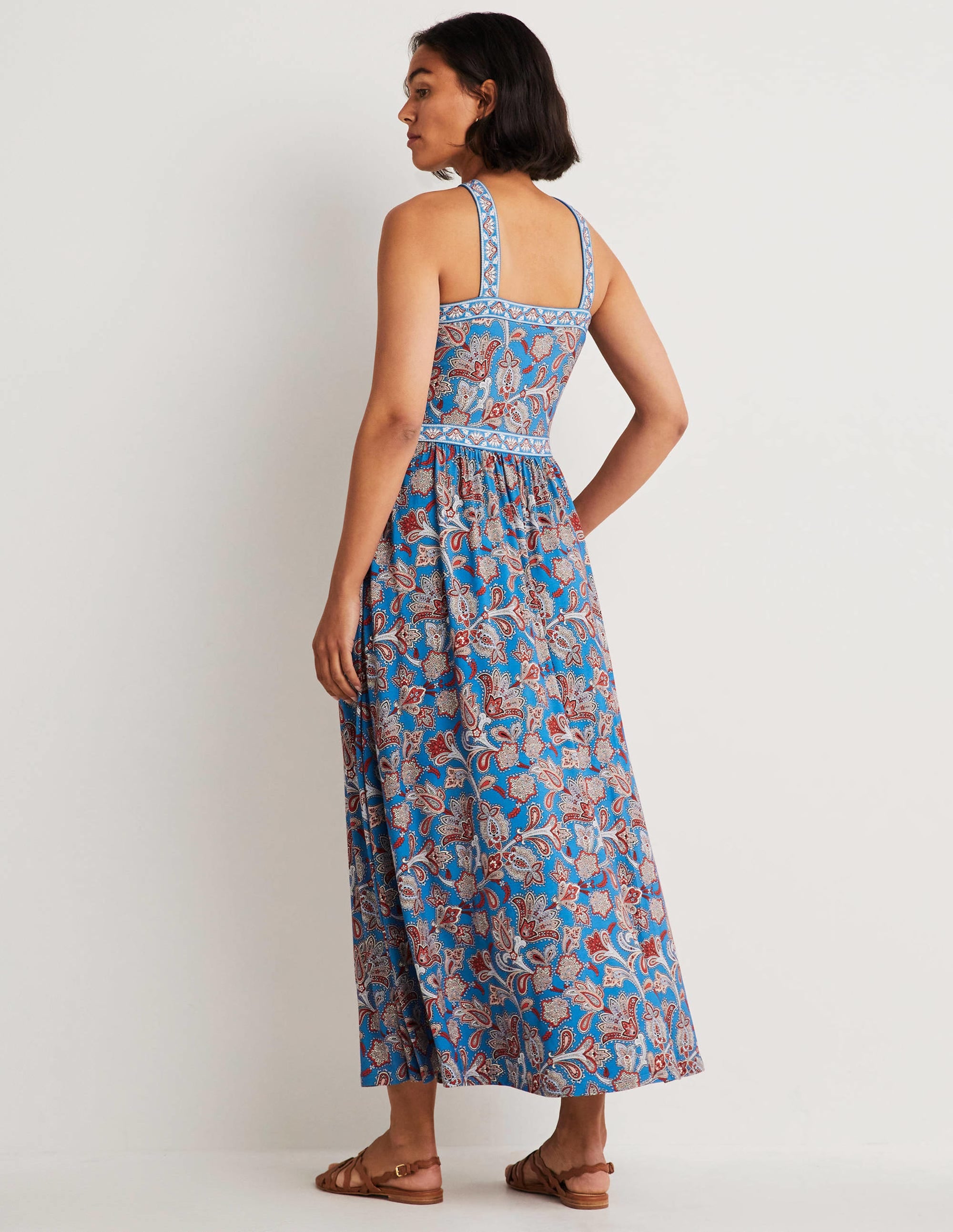  Halterneck Jersey Maxi Dress-Mosaic Blue, Paisley Bud、mySite、ashleygrahame
