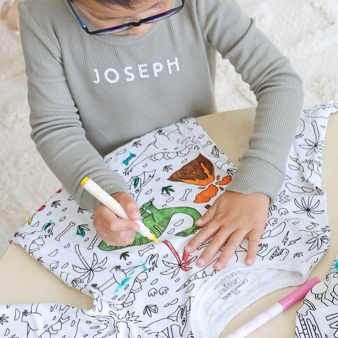  Colorable Two Piece Pajama Set | Jurassic Playground、mySite、layawaytickets