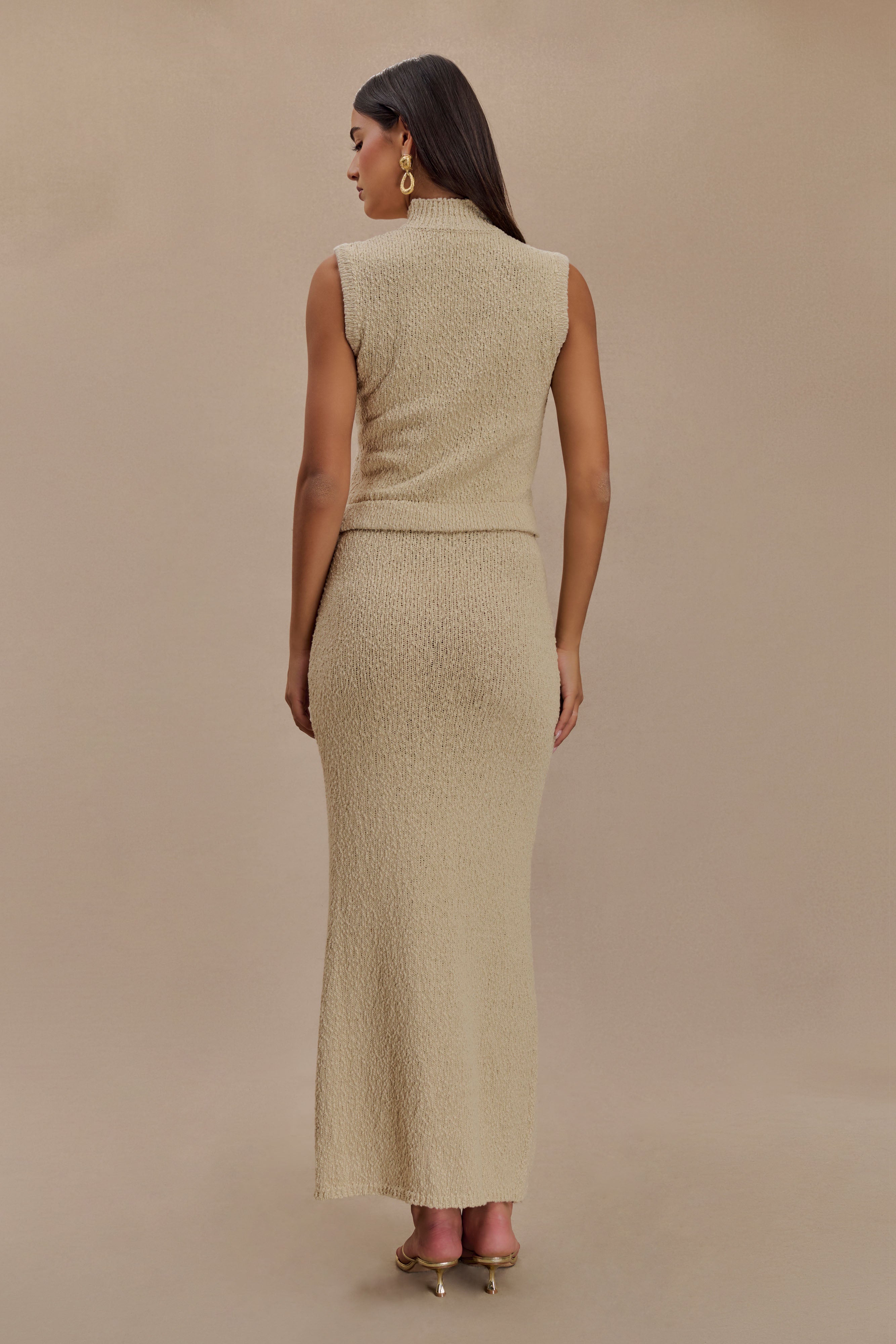 Moira Boucle Maxi Skirt - Wheat、mySite、solidvoid