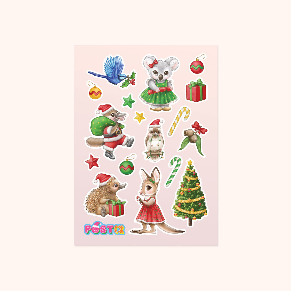  Cute Aussie Christmas Animals Washi Sticker Sheet、mySite、ghnorth
